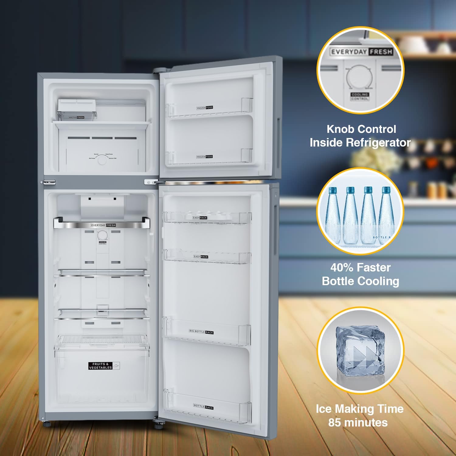 Whirlpool 235 L 2 Star Frost Free Double Door Refrigerator (NEO DF278 PRM RADIANT STEEL(2S)-TL, 2024 Fridge Model) 3