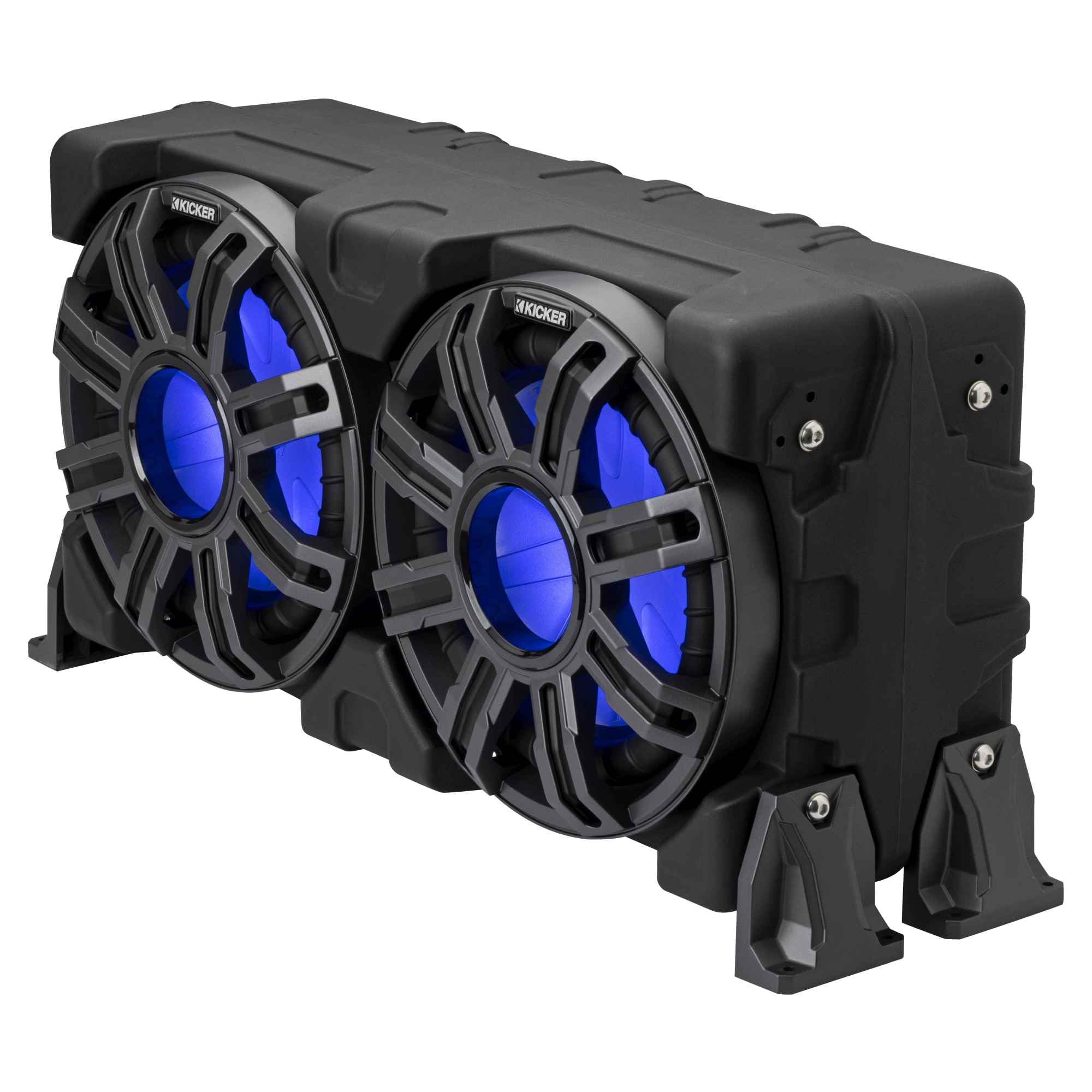 Kicker 51MWLE104 - MWE 10-Inch Loaded Premium Marine Sub Encl w/Passive Radiator 4ohm & 48KMA8001 Marine Amp Bundle 4