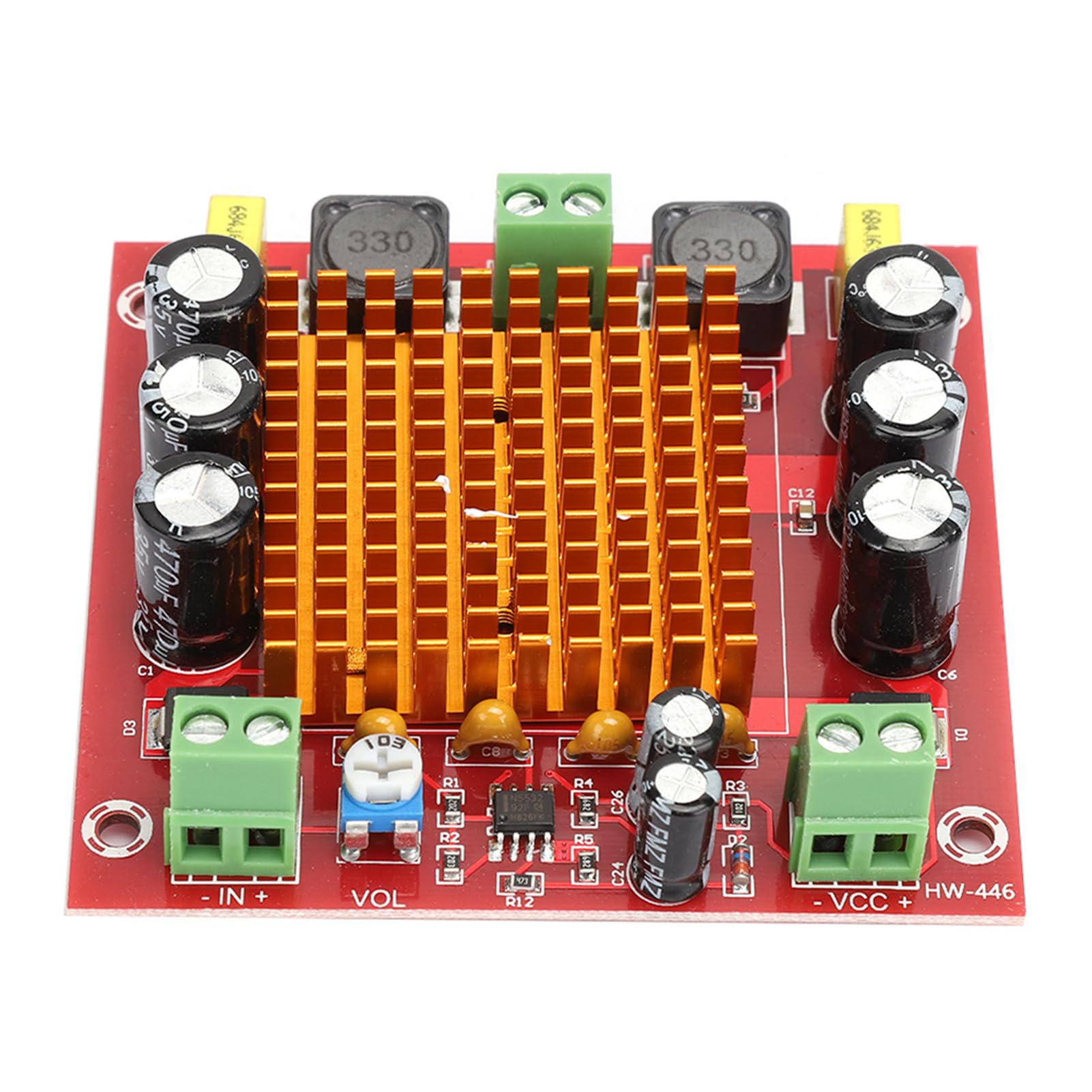 Power Amplifier Board: HW 446 Single Track Amplifier 150W Output TPA3116DA Chip Digital Audio Power Amplifier Board 5