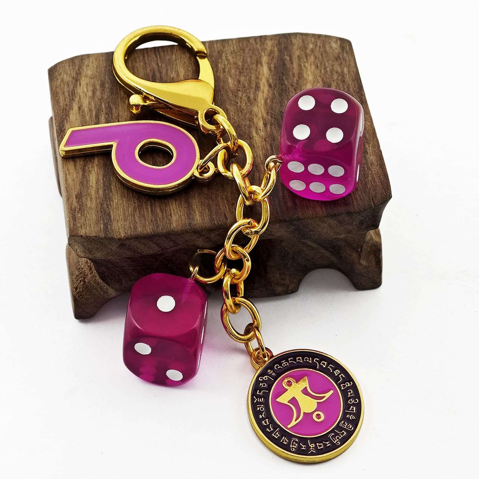 2025 Feng Shui "Power Of 9" Windfall Keychain Purple Dice Number 9 keychain 6