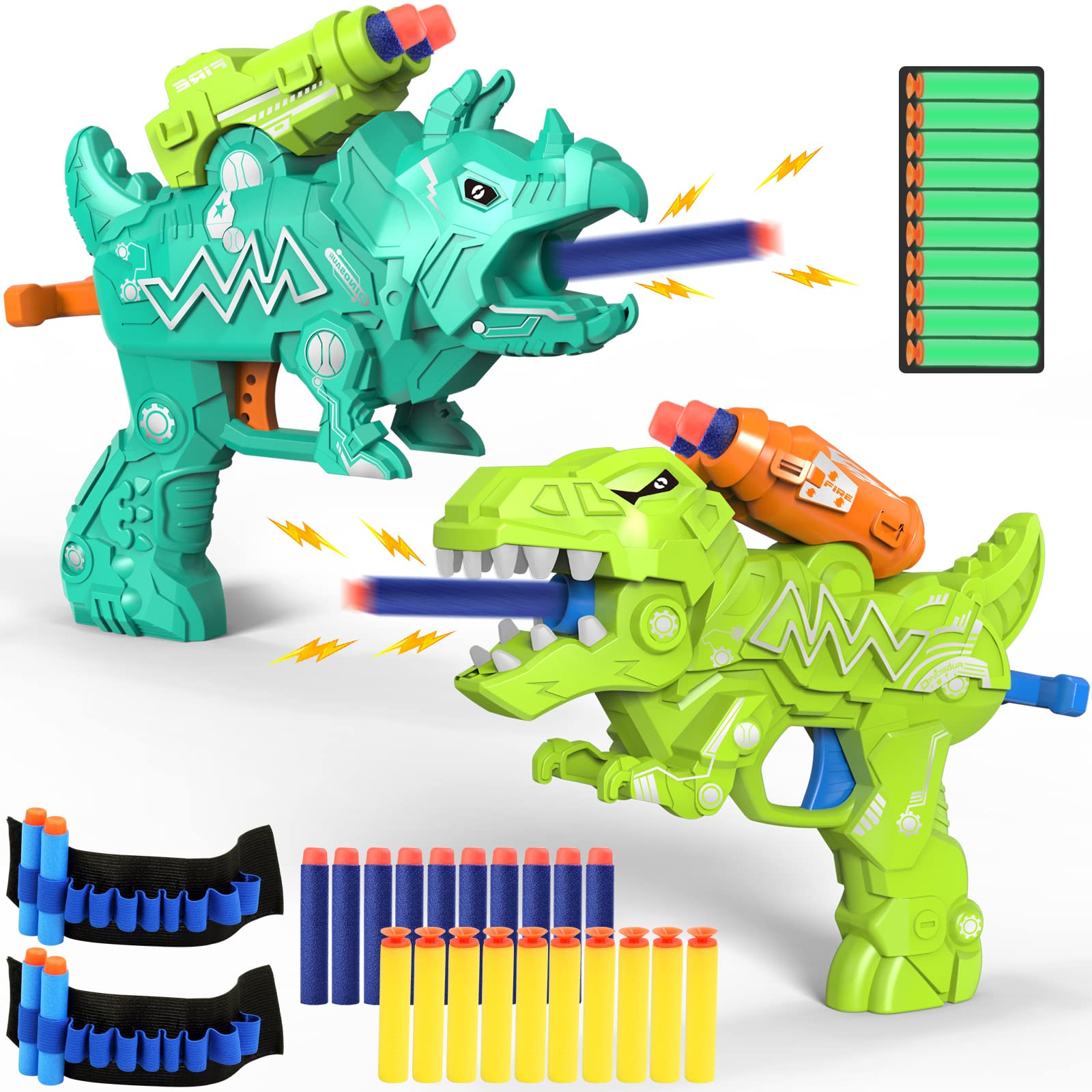 Happitry 6 Pack Dinosaur Toy Guns for Toddlers Age 3-5 Birthday Gift Christmas 3