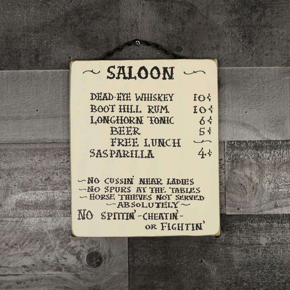 Treasure Gurus Rustic Wood Saloon Menu Wall Sign Vintage Western Decor Hanging Bar Pub Man Cave Garage Plaque 5