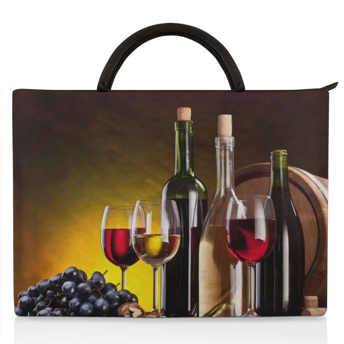Laptop Case Bag Sleeves 15.6 inch Red White Wine Grape,Laptop Case Bag for Woman,Durable Briefcase Laptop Notebook Carrying Case Handbag for Business Office School 1