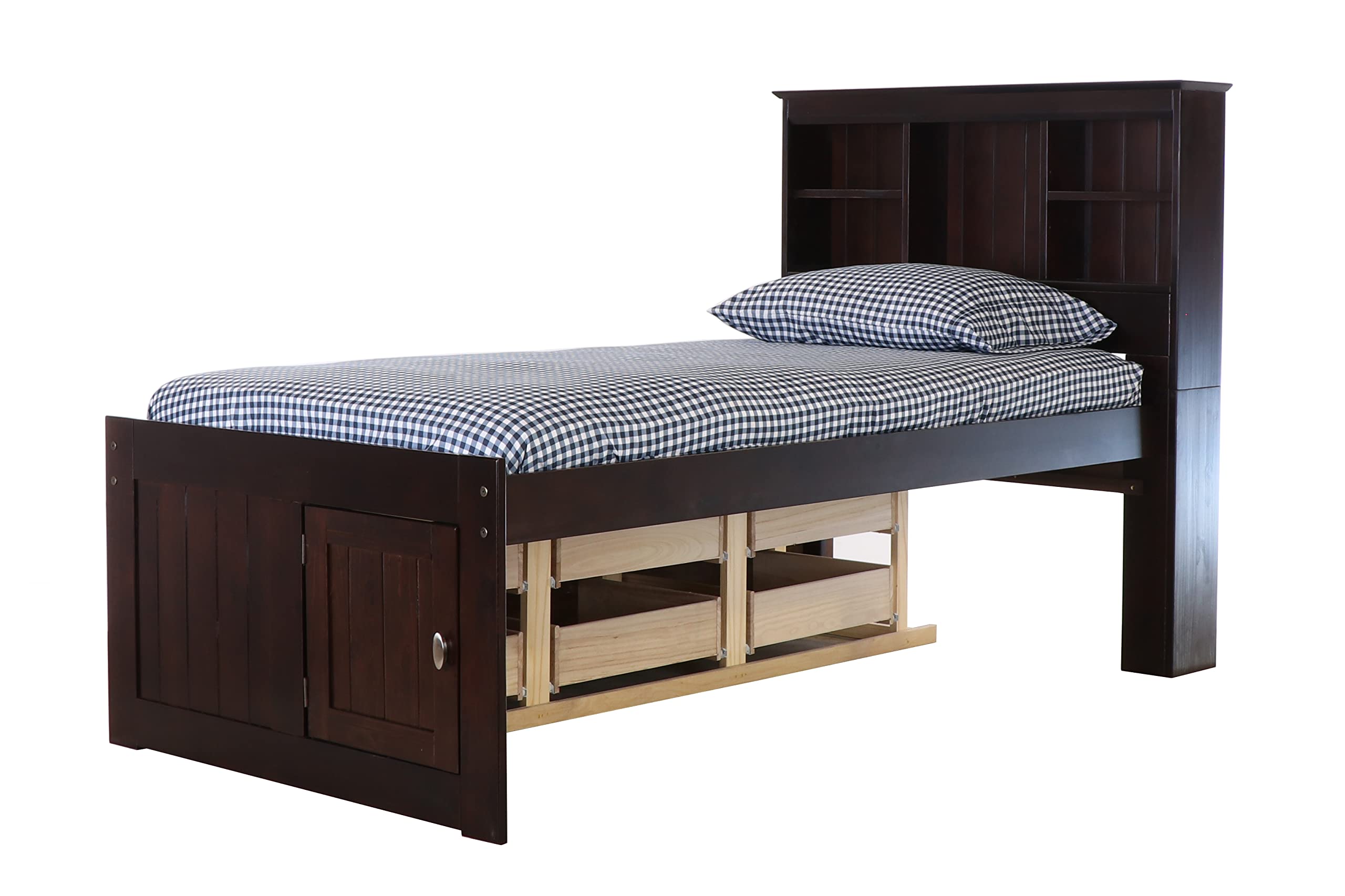 OS Home and Office Furniture Model 82920K6-22 Twin Bookcase Bed with Six Drawers in Dark Espresso 6