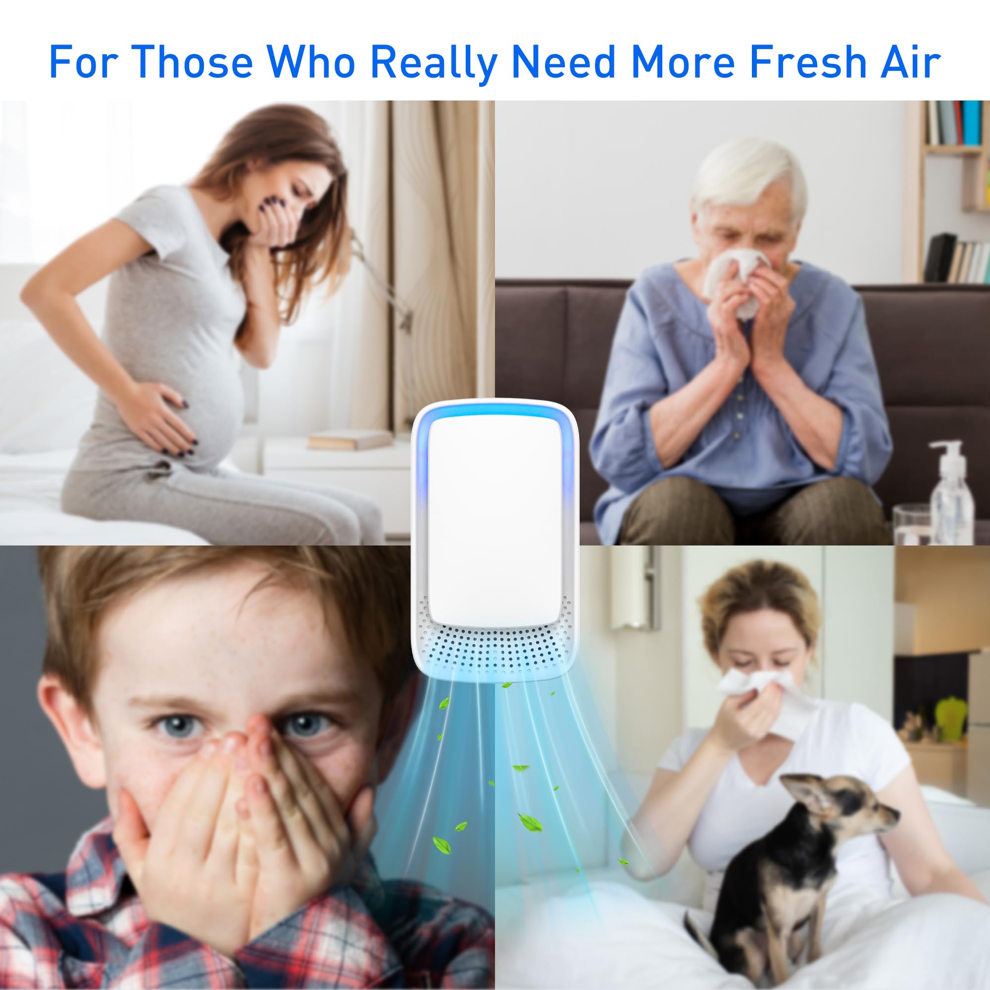 Ionizer Air Purifier(4 Pack), Quiet Negative Ion Plug in Air Purifier, Portable and Efficient Air Ionizers for Home, Bedroom, Office, Kitchen, Bathroom 5