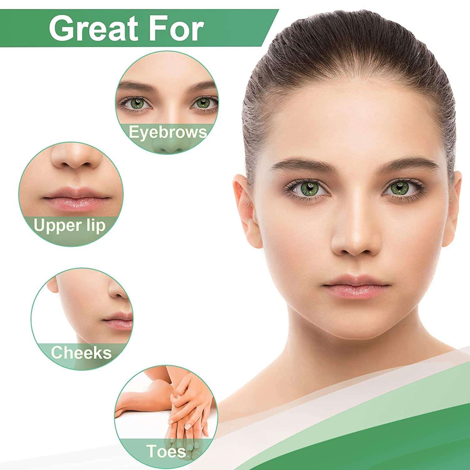 MYYNTI Quick Eyebrows Upper Lip Chin Facial Wax Strips Painless Face Hair Removal Small Waxing Strip Sheet for Women's and Girl's (Multicolor) (Pack Of 10) 4