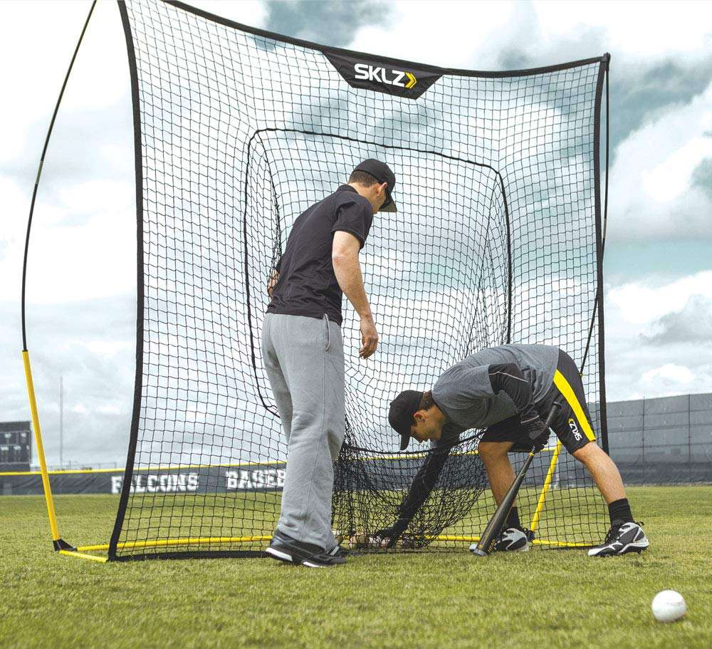 SKLZ Quickster Portable Baseball Hitting Net for Baseball and Softball, 8 x 8 feet with Vault 6