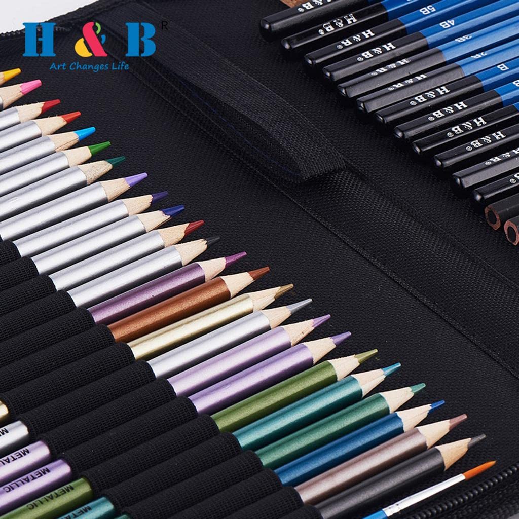 CALANDIS 51pcs /Set Drawing Sketching Pencil Tool Sets 5