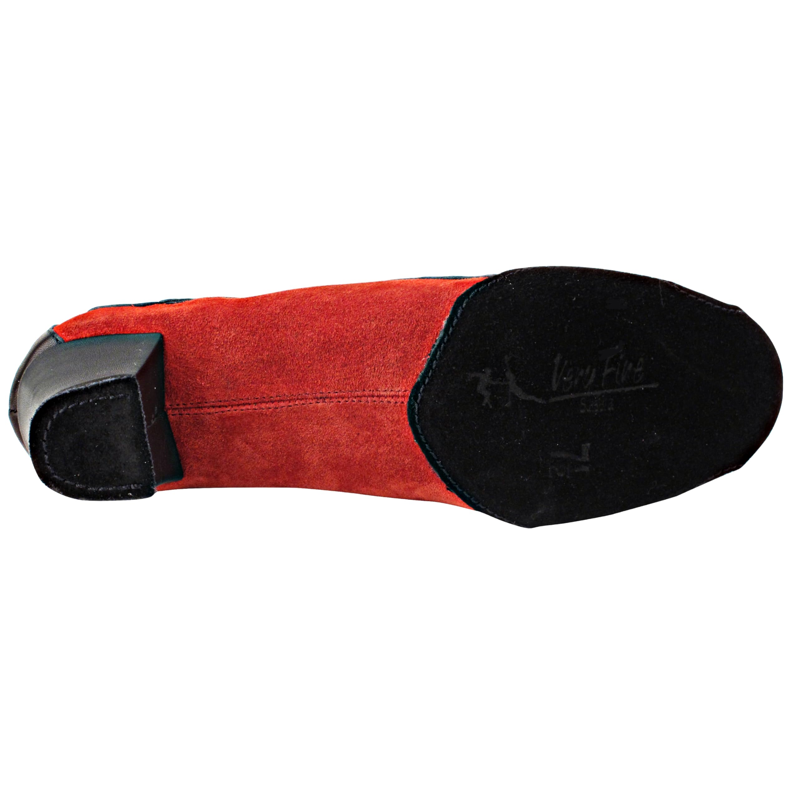 Very Fine Bella Womens Bachata Salsa Line Dancing Social Practice Dance 1.5-inch Cuban Heel US M 7 Black and Red 3