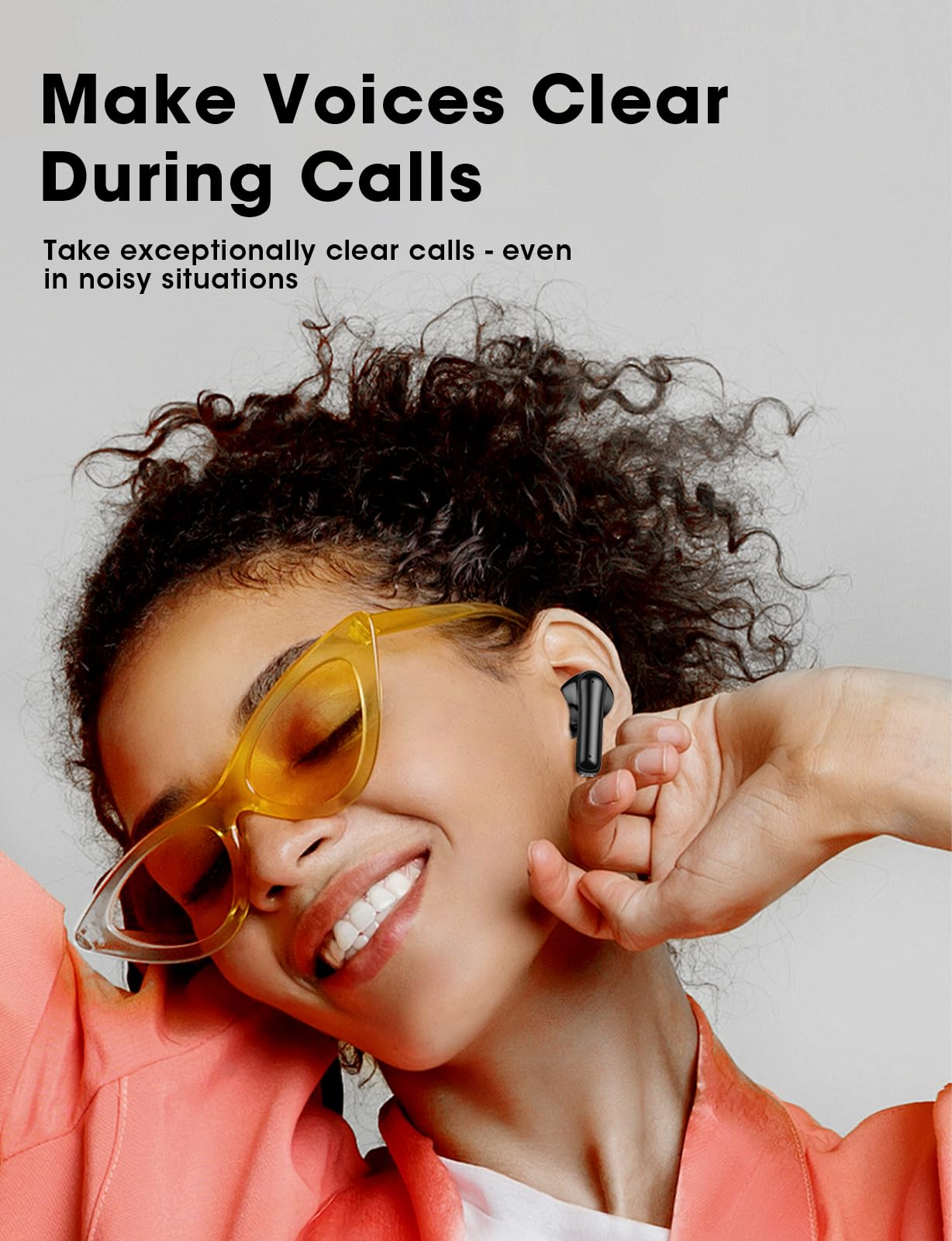 wyness Wireless Earbuds, 2026 Earbuds with Big Bass Stereo Sound, Lightweight Bluetooth Earbuds with 48 Hours Playtime LED Display Black 6