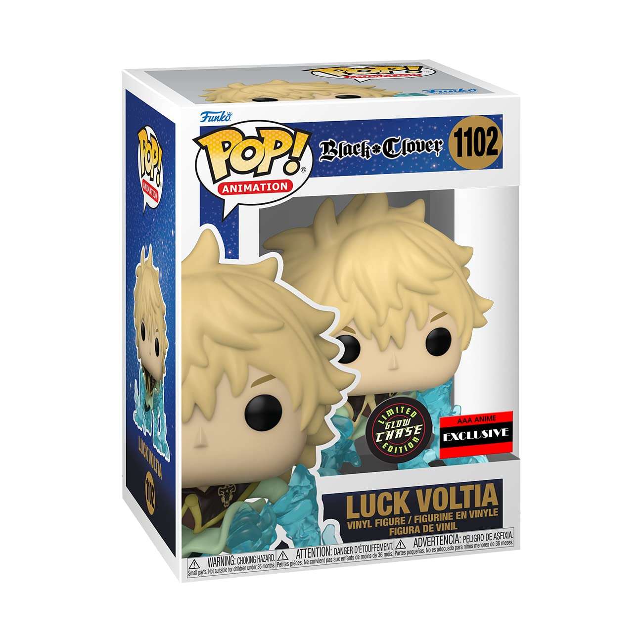 Funko Pop Black Clover Luck Voltia (Lightning Armor) GITD Chase Pop Figure (AAA Anime Exclusive) 2