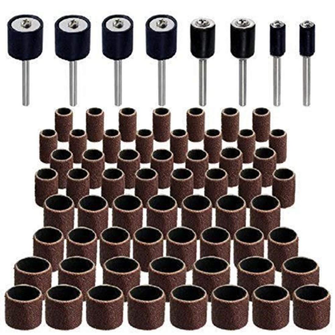 DIY Crafts Sanding Bands Drums Sleeves W/Sanding Drum Mandrel for Dremel Rotary Tool (Design No # 5, Pack of 51 Pcs) 1