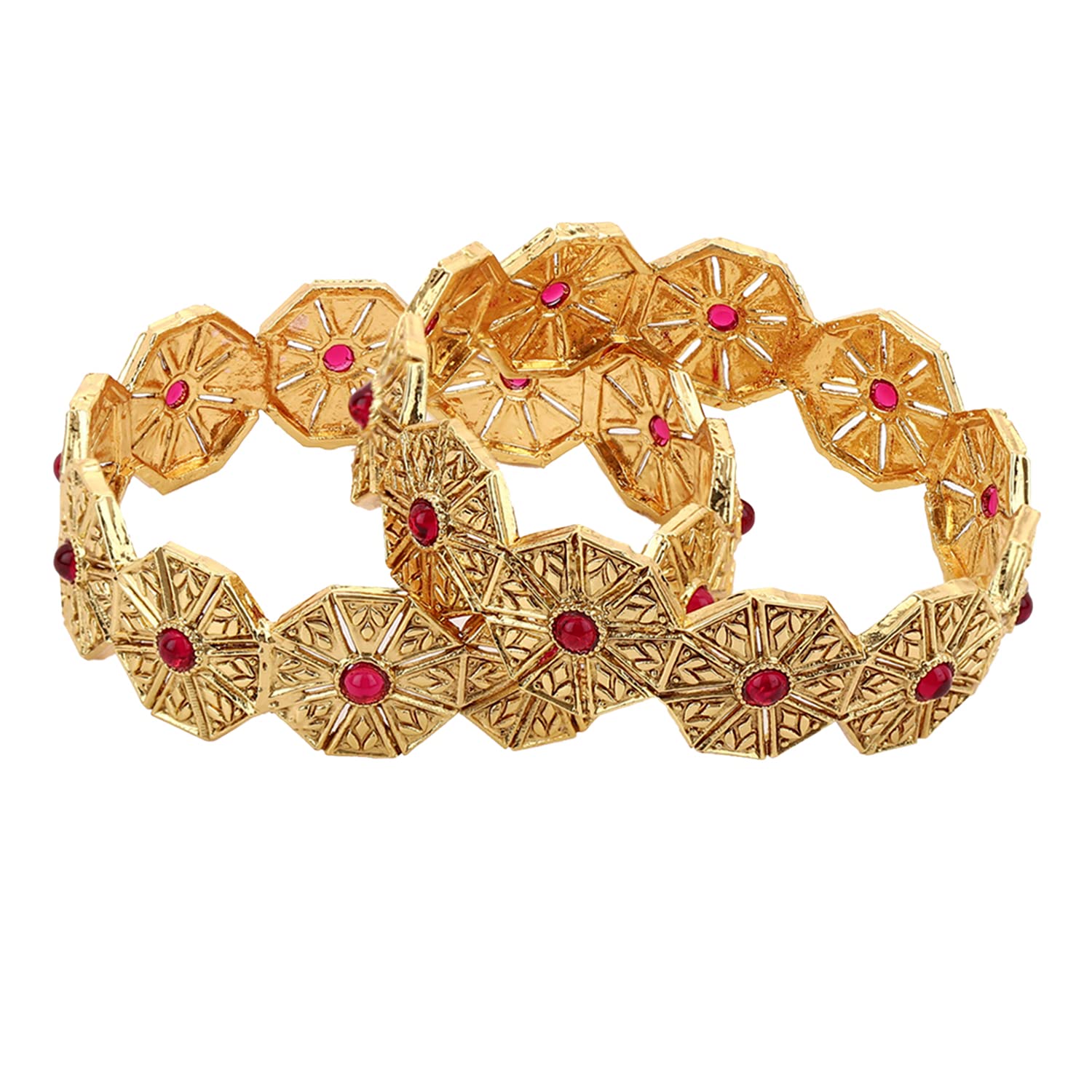 LATTICE BRASS PEARLS BANGLES 1