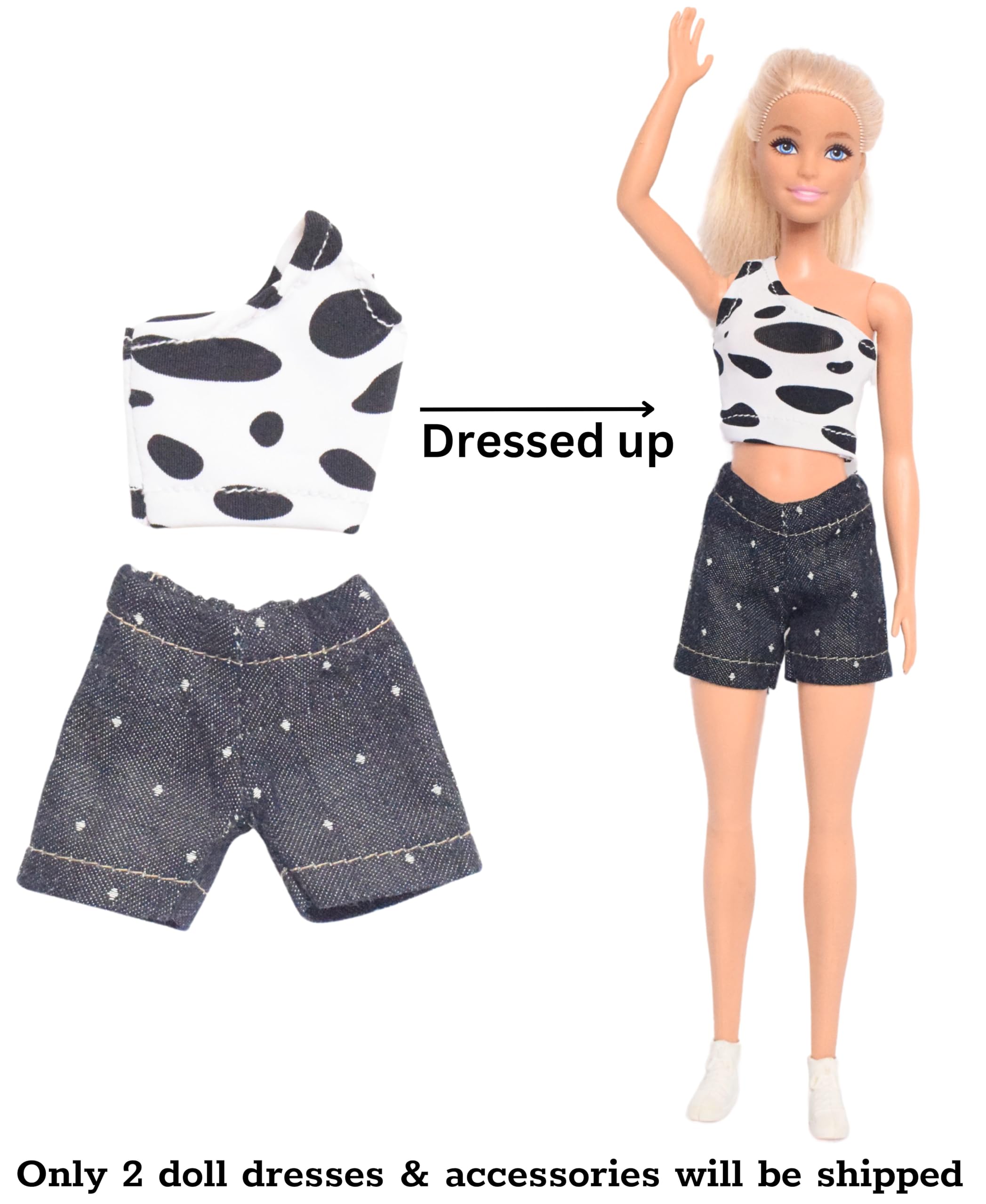 El Figo Doll Clothes, Doll Dresses and Accessories Set / 2 Pc Doll Outfits with Accessories (Tailored Dress for 28 c.m - 31 c.m Tall Toy) 5