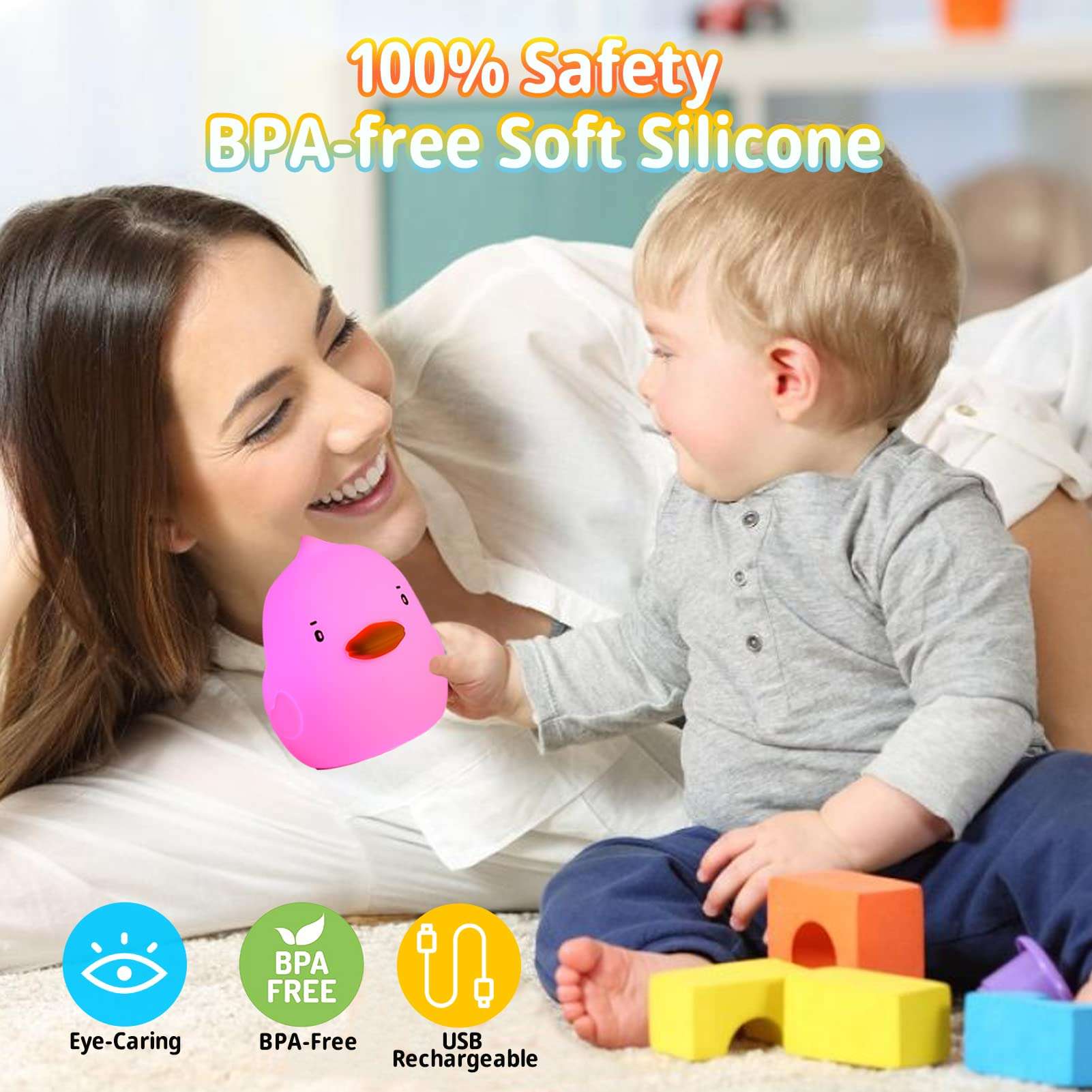 Tremdwoto Duck Night Light for Kids - Light up Duck, Birthday/Christmas Gift for Baby, Child, Toddler 4