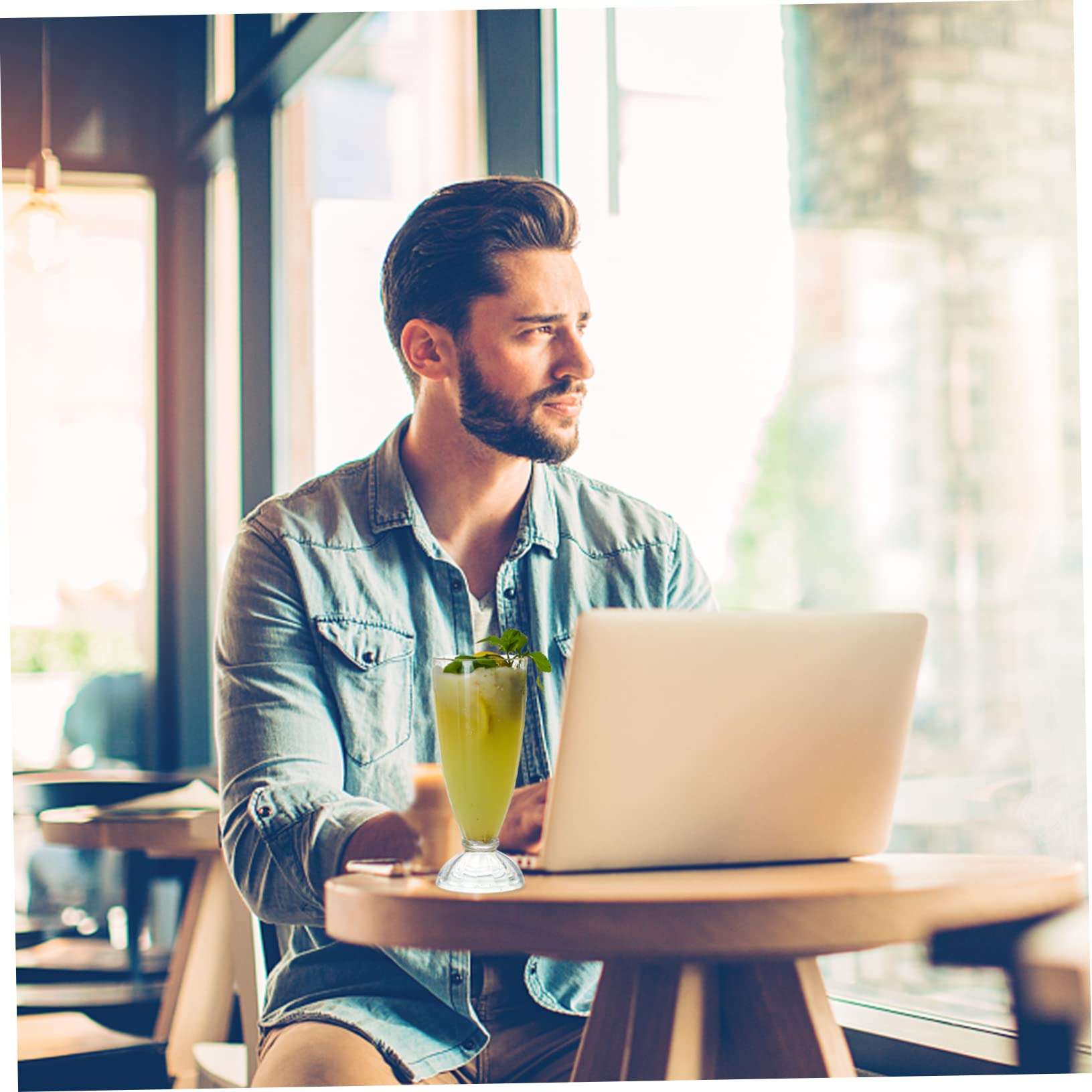 PRETYZOOM Acrylic Cocktail Bottle Wine Cup Set of 2 Milk Mugs Unbreakable Drinking Cups 425ml Smooth Surface Easy to Clean 4