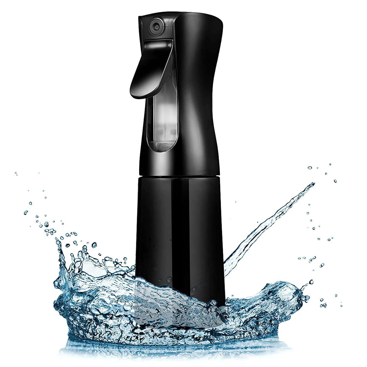 SIOPAWORLD 300 ml Plastic Spray Bottle Refillable Mist Sprayer for Sanitizer Travel Beauty Makeup | Hair Mist Spray Bottle | Professional Black Mist Spray Bottle for Cleaning Home Office - BLACK 1