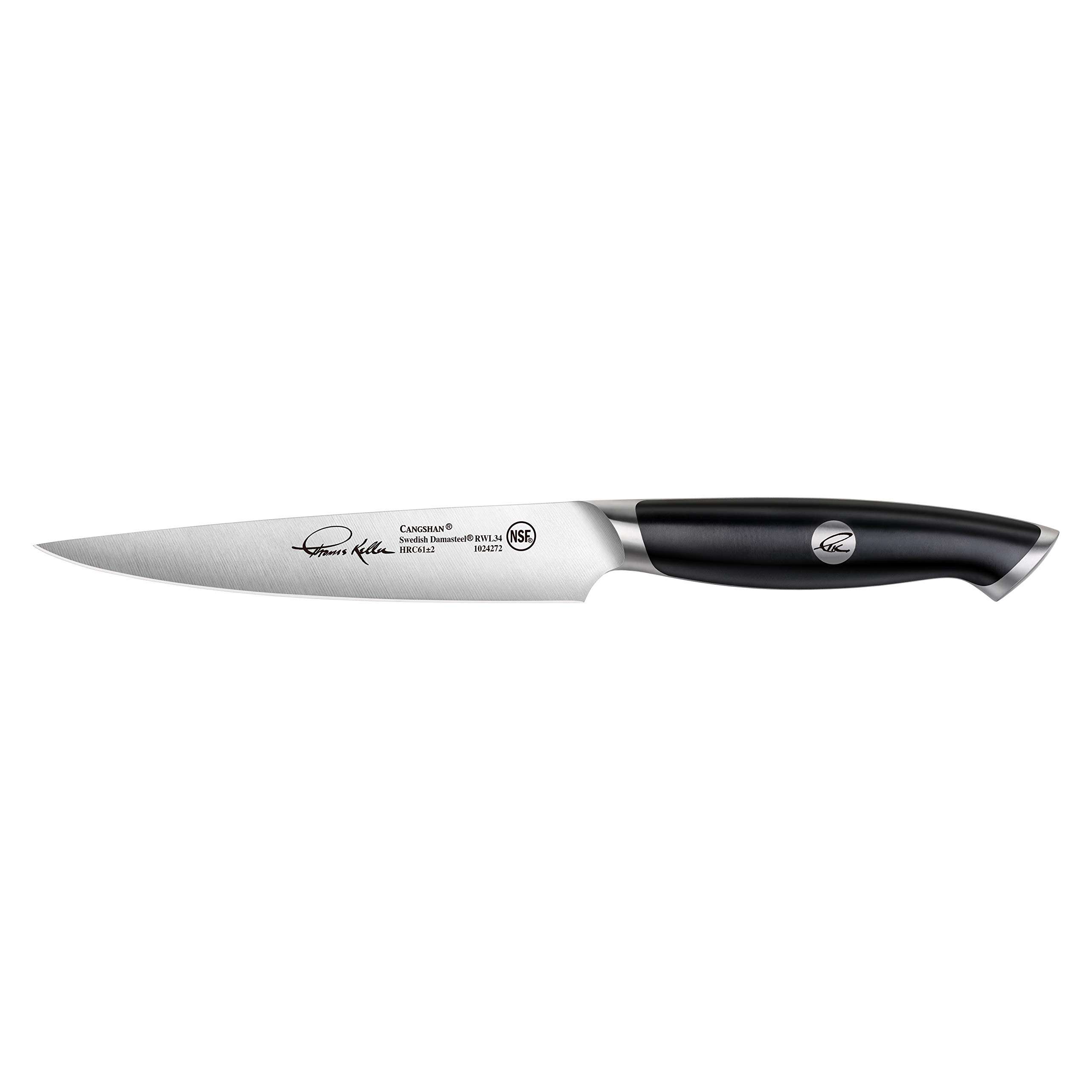 Cangshan Thomas Keller Signature Collection Swedish Powder Steel Forged, 5-Inch Utility Knife, Black 3