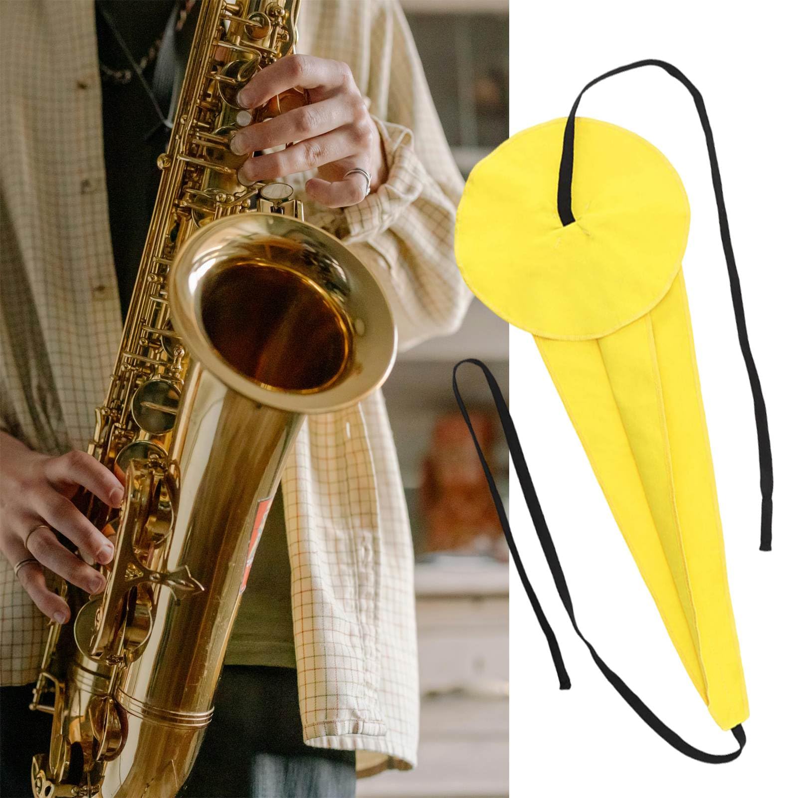 Alto Tenor Soprano Saxophone Cleaning Cloth Kit, Sax Microfiber Cleaning Cotton Cloth with Reed Case & Mouthpiece Brush & Gloves & Neck Strap, Wind Woodwind Clarinet Flute Trumpet Clean Care Swab 3