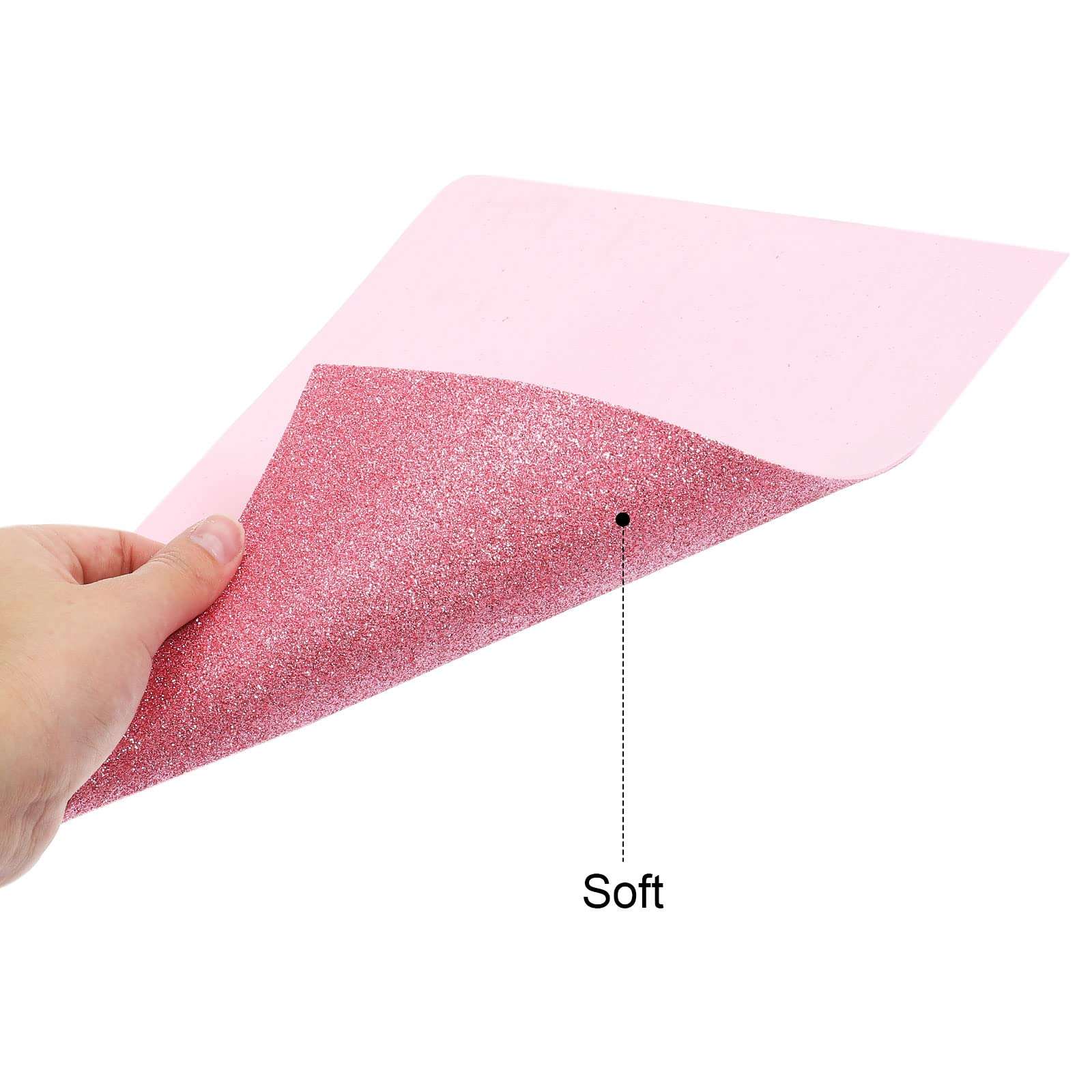 PATIKIL Glitter EVA Foam Sheets Soft Paper Non-Adhesive 11.8 x 7.8 Inch Pink for DIY Projects Pack of 5 6