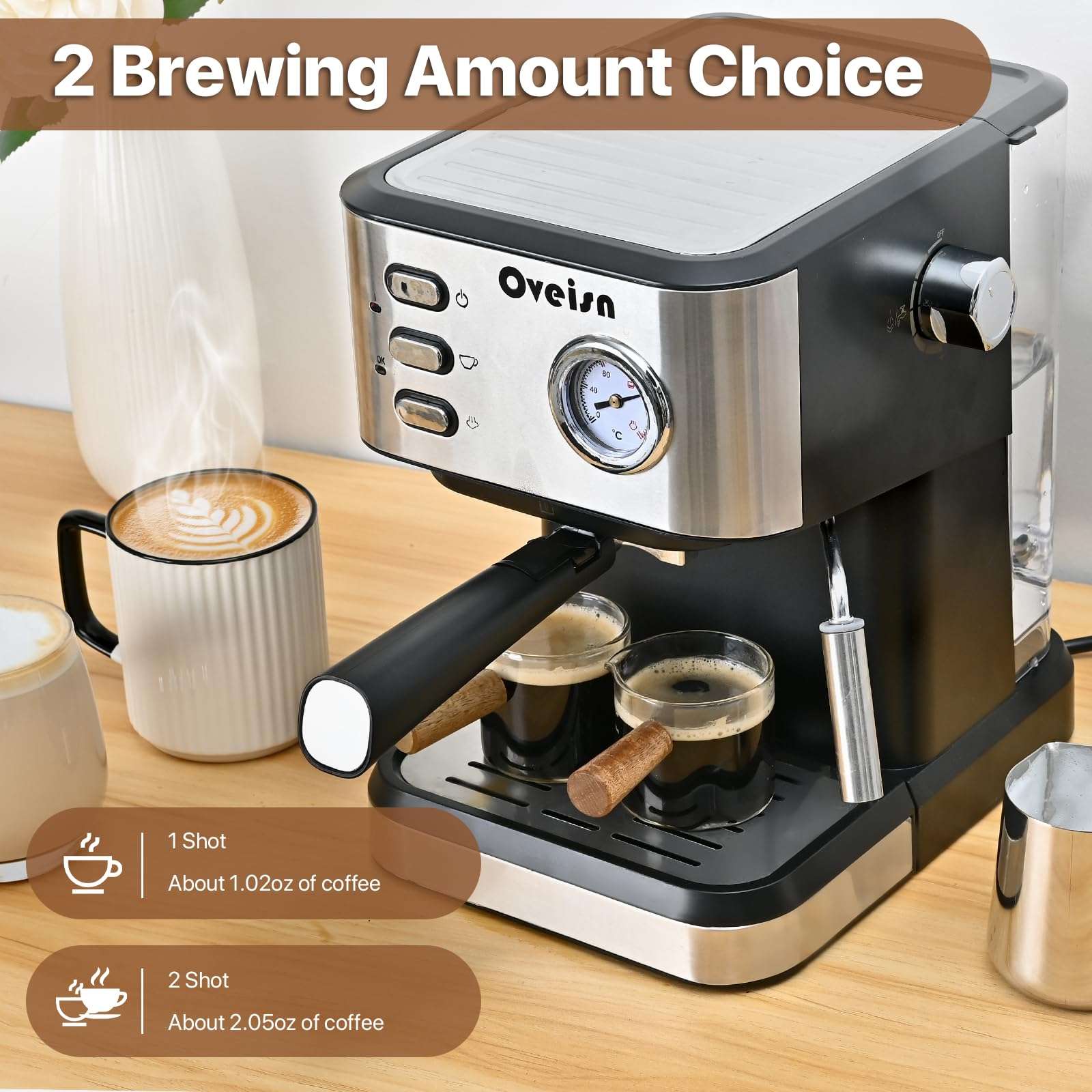 oveisn Espresso Machine Home Awareness Coffee Machine 4