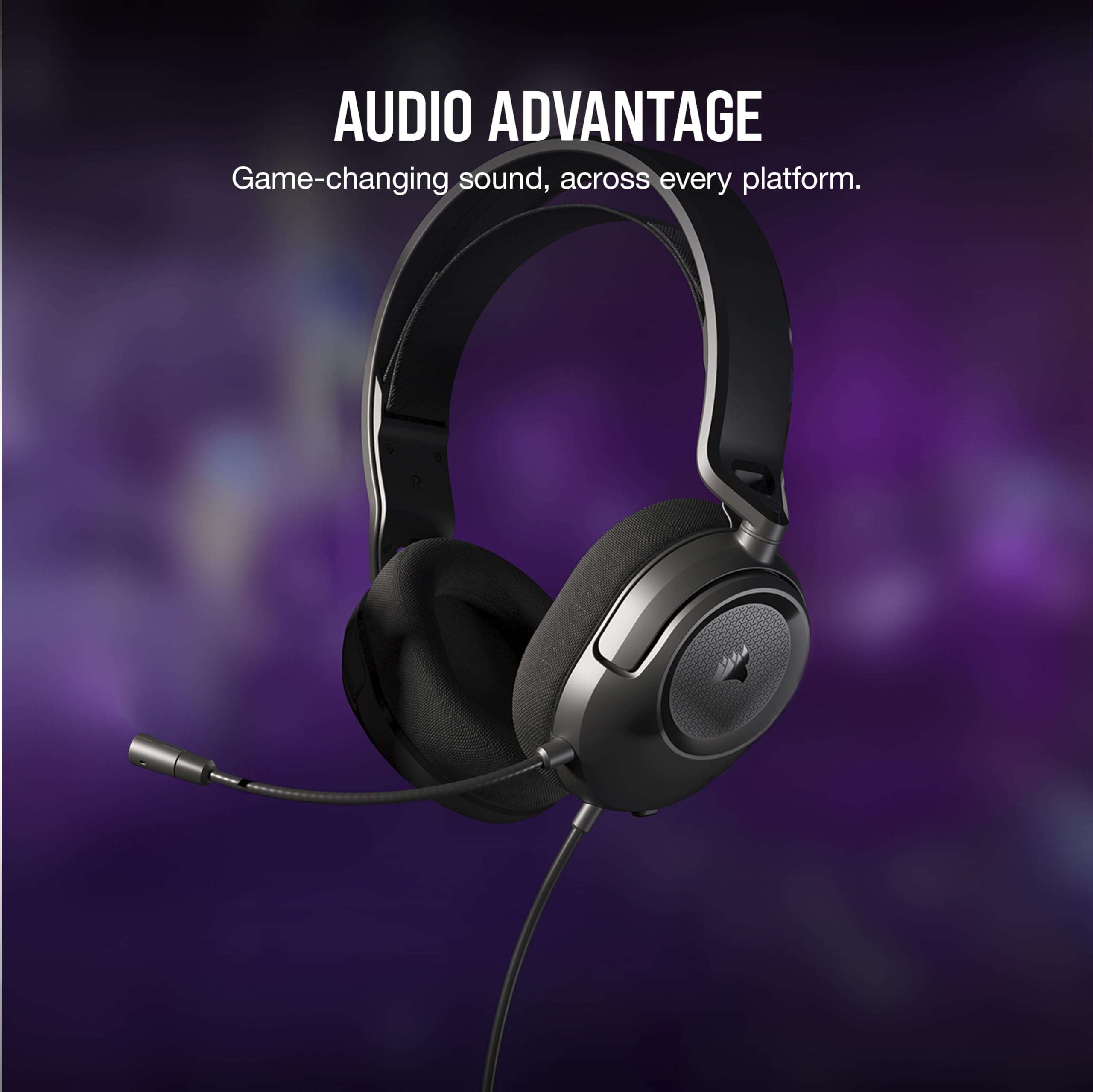 Corsair HS35 v2 Multiplatform Wired Gaming Headset – Flexible Omni-Directional Microphone – Universal 3.5mm Connection – PC, Mac, PS5, PS4, Xbox, Nintendo Switch, Mobile – Carbon 3