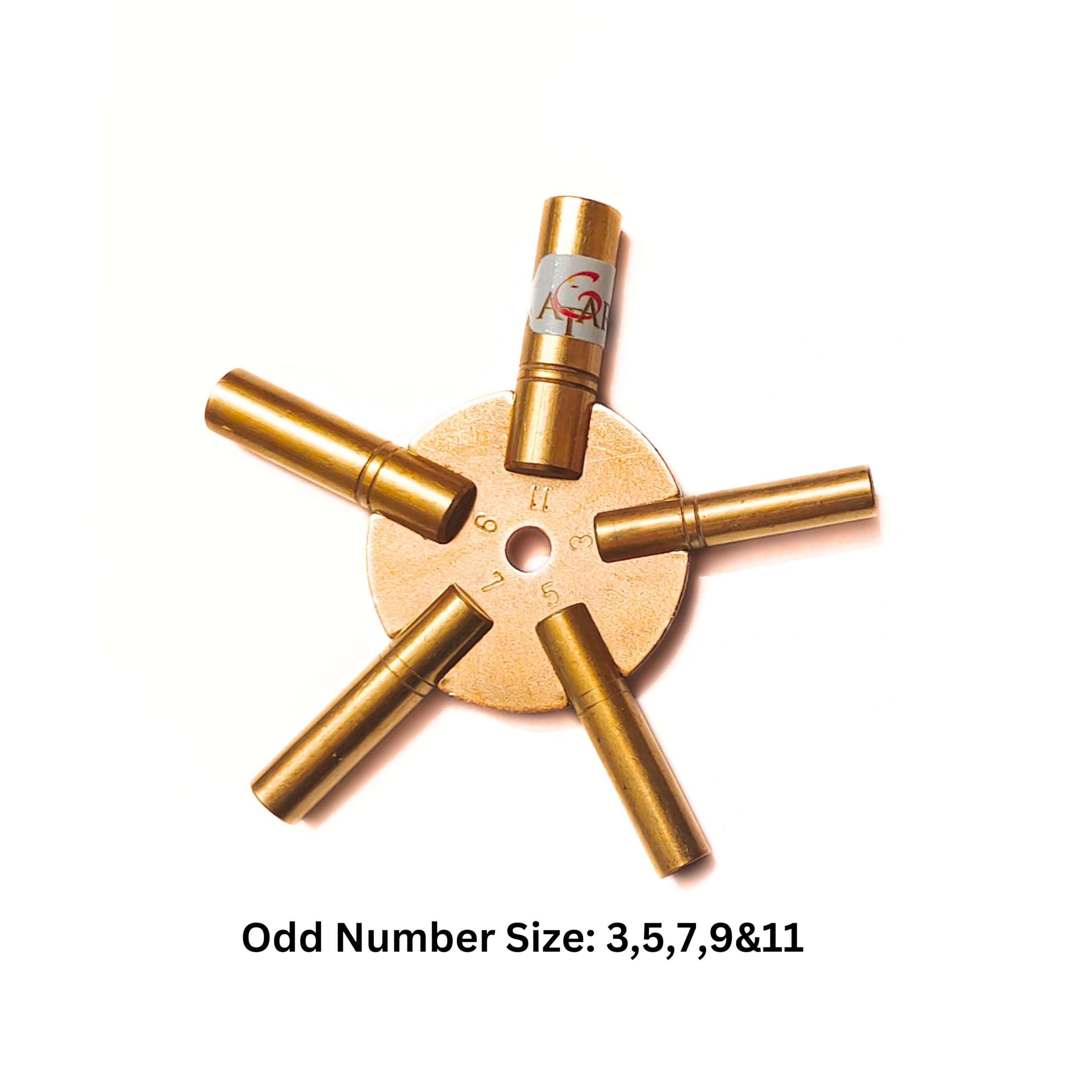 ATAR Clock Winder Winding Set of 2 Key Brass Even & Odd Numbers Tool Universal Mantle 5 Prong (ATCW1 + ATCW2) 3