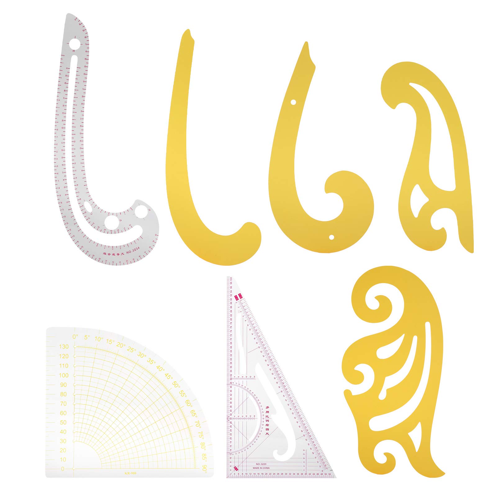 7pcs Plastic Metric Ruler Set French Curve Pattern Grading Sewing Ruler Set Sewing Tool Set for DIY Clothing Designing Other Sewing Embroidery Supplies 1