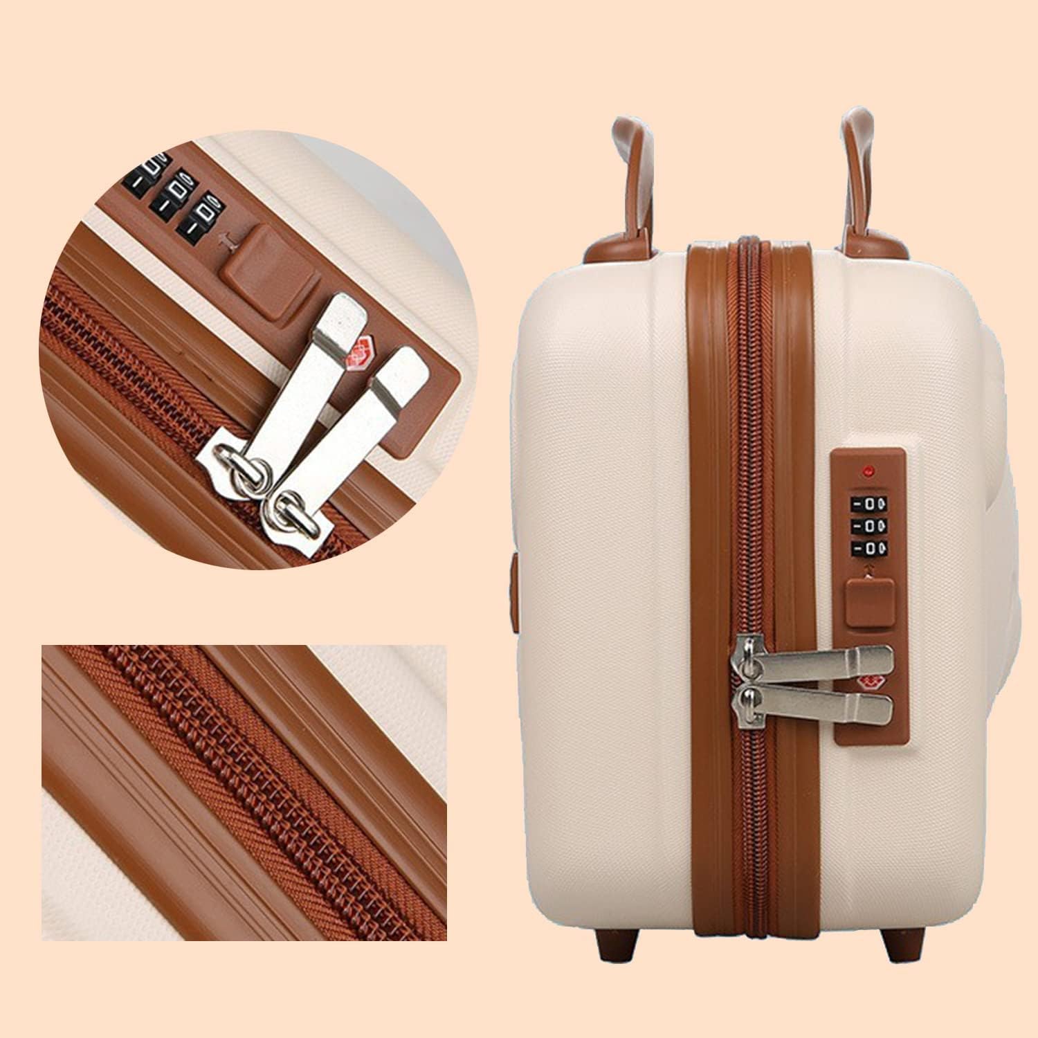 TONSYL Small Size Hard Shell Cosmetic Travel Hand Luggage Portable Carrying Makeup Case Suitcase Organizer Box Travel Vanity Luggage Mini Case Water Proof Cosmetic Bag 5