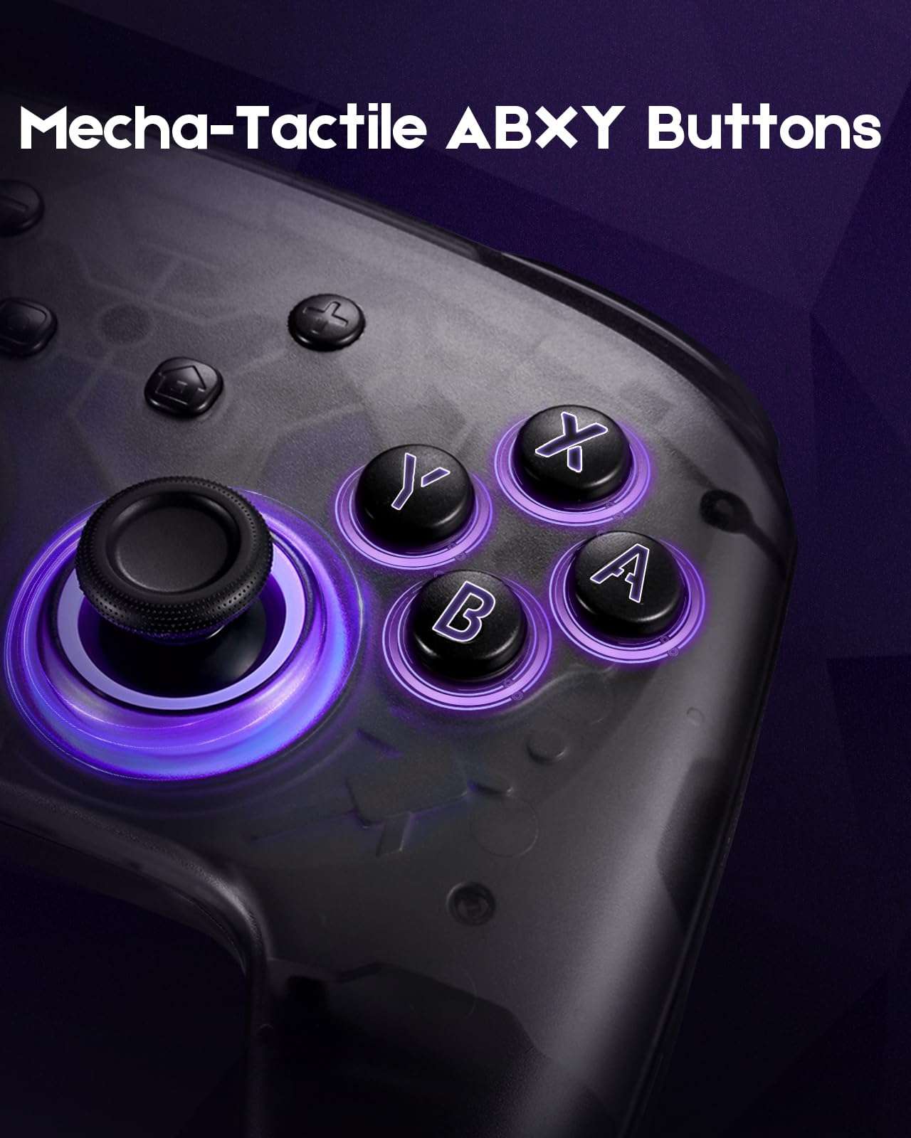 BINBOKPLAY Switch Controller, Wireless Switch Pro Controller for Switch/Lite/OLED, Switch Remote Gamepad with Mecha-Tactile Action Buttons/RGB Light/Map Button/6 Axis/Turbo 4