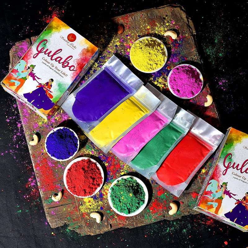 Shubh Herbal Holi Gulal Non-Toxic Perfumed Gulal, Skin Friendly, Natural Fragrance Handmade Holi Gulal Green Colour Pack of 1 (1 kg) Holi Special Eco Friendly Colour 6