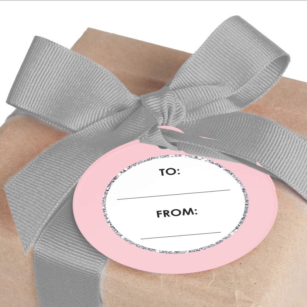 Big Dot of Happiness Pink Winter Wonderland - Holiday Snowflake to and from Favor Gift Tags (Set of 20) 4