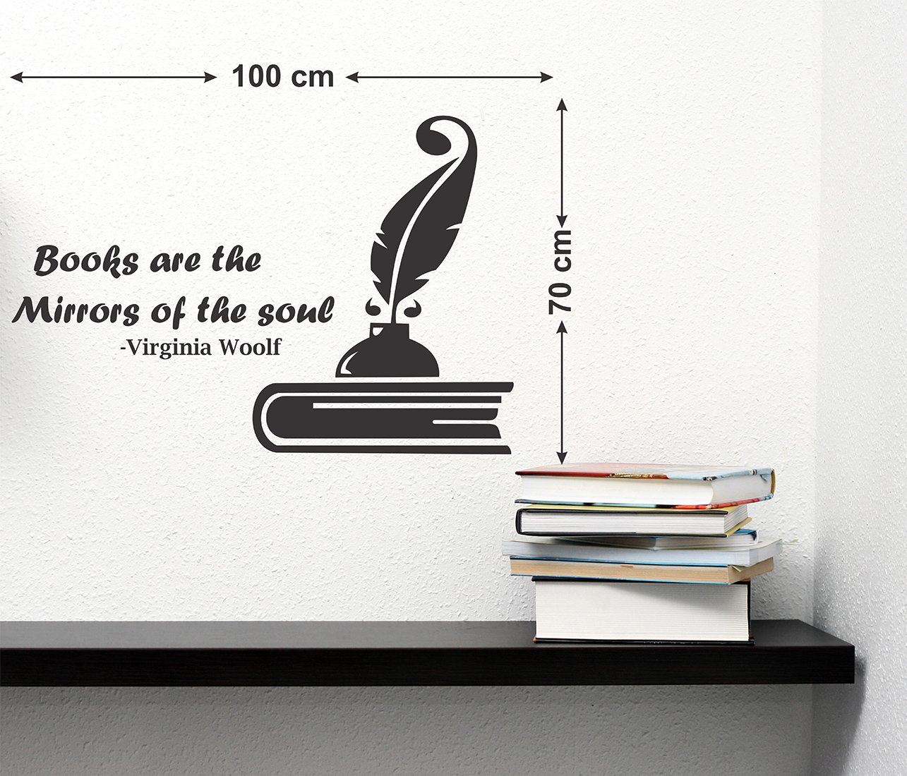 Wallstick " books quotes " wallstickers (vinyl 100 cm x 70 cm) 4