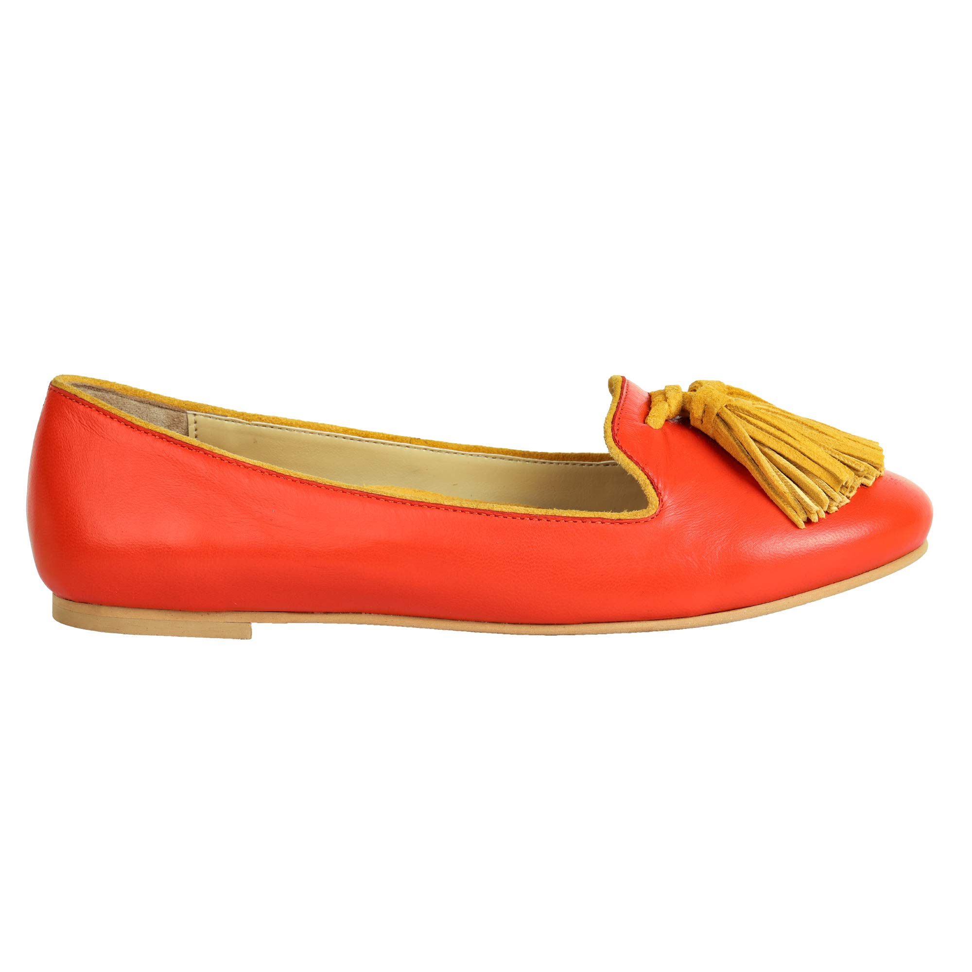 Amica Slexia Women's Casual & Fashion Slip-on Trendy Bellies (Orange, Size-8) 5