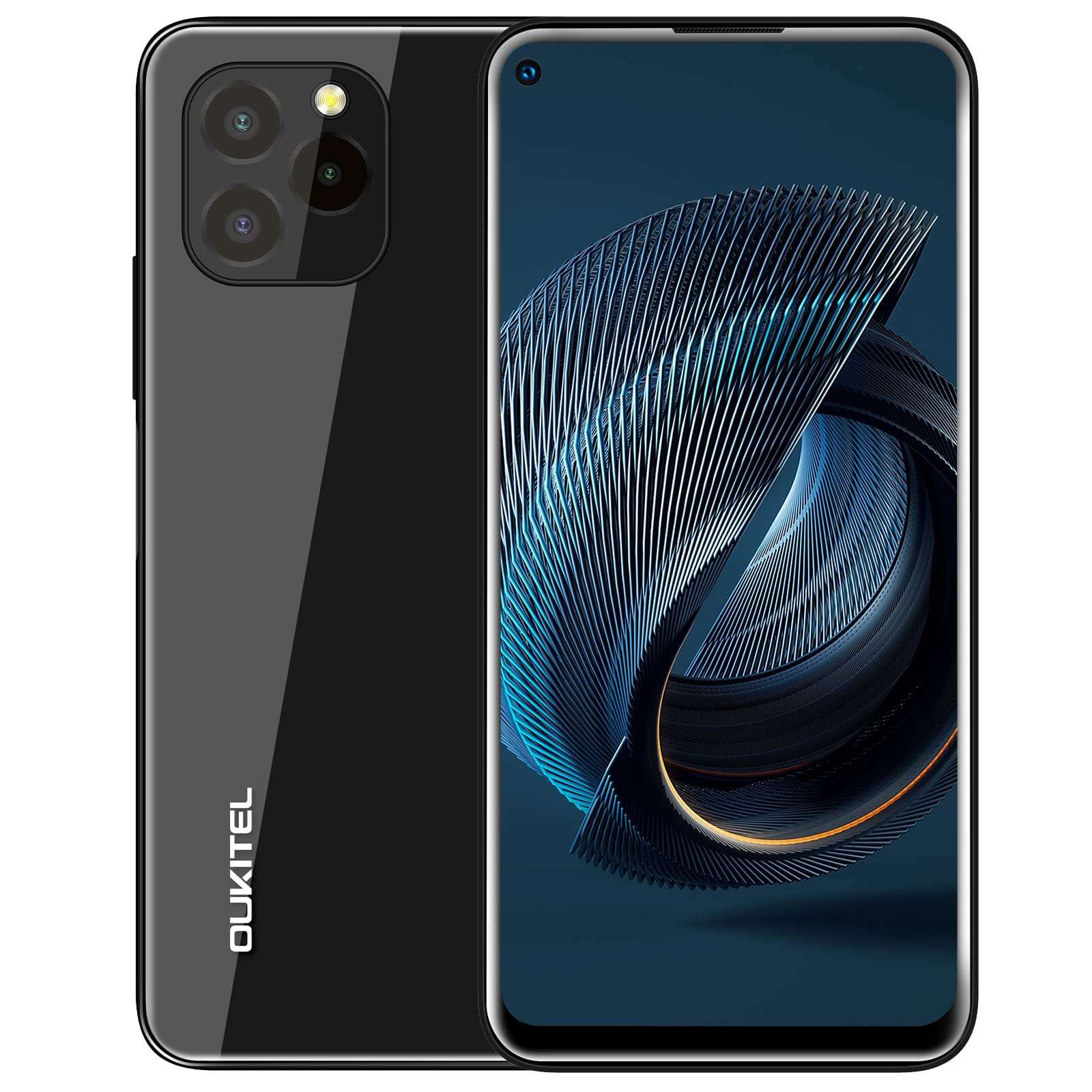 OUKITEL C21 Pro Unlocked Cell Phone, 6.4" HD+ Android 11 Unlocked Smartphone 4GB+64GB 256GB Expandable 21MP Camera 4000mAH Battery 4G Dual Sim Face/Fingerprint ID OTG (Black) 1