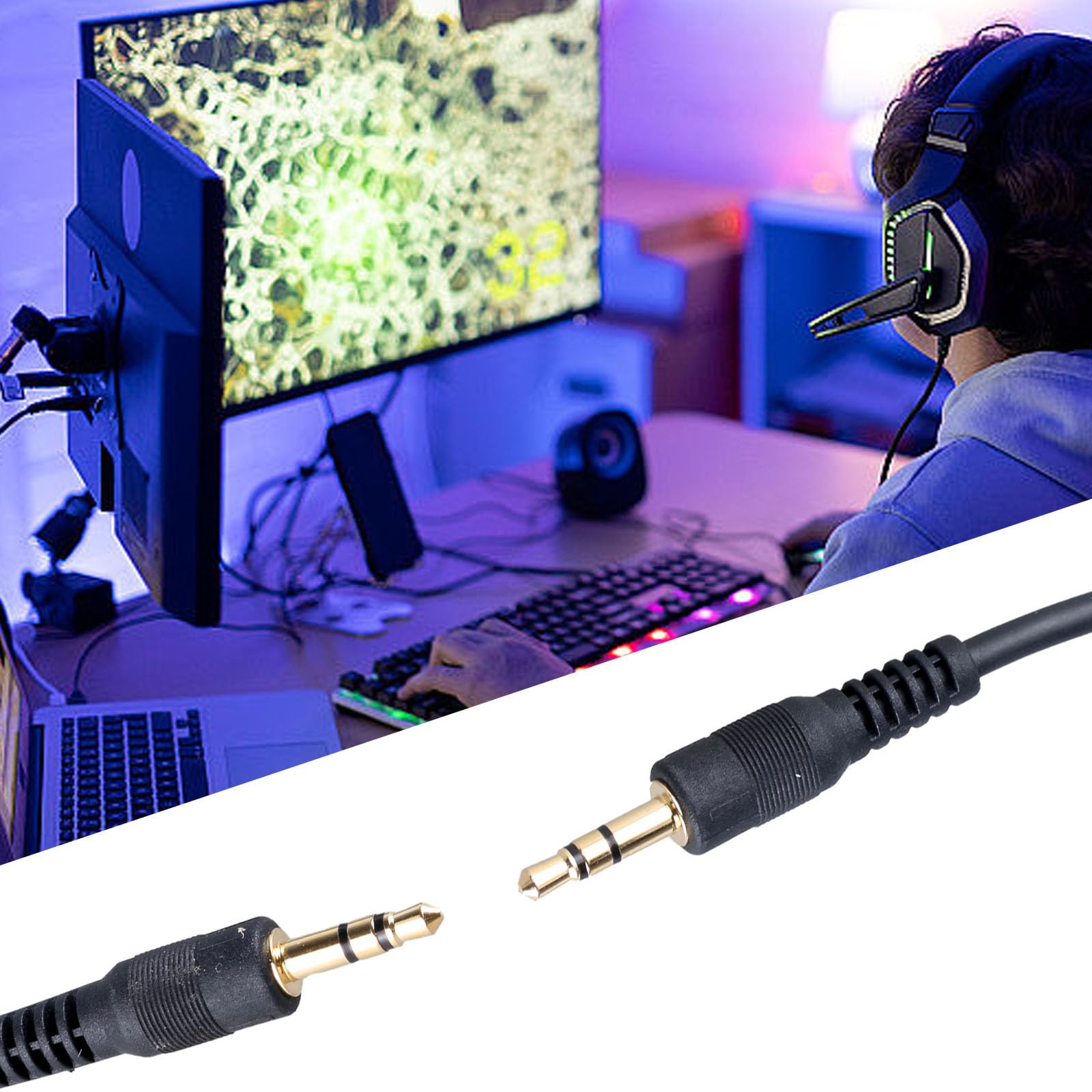 QERPON Long 3.5mm Cable Male to Male Cable Not Interferences Cable Flexible Cord General Use Music Cable for Home & Devices 5