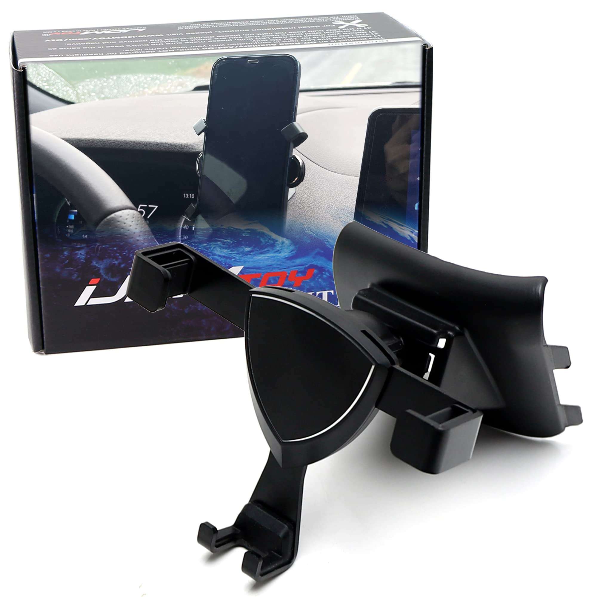 iJDMTOY Dashboard Direct Clip-On Mount Phone Gravity Holder Compatible with Toyota 2021-up Sienna Van (Won't Occupy Air Vent Opening) 1