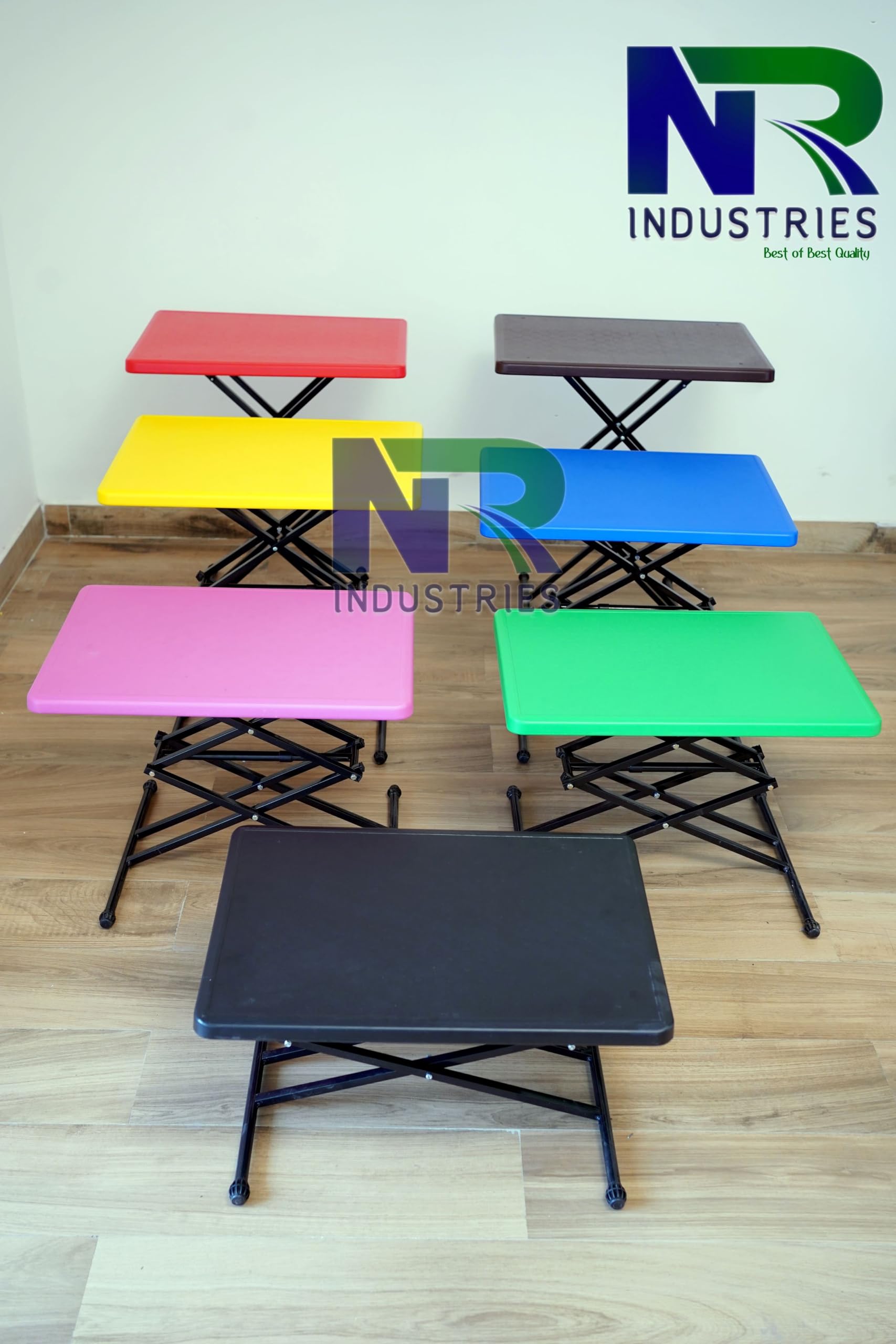 NR Industries Ceiling Hanger Multi Utility Purpose Scissors Tables Portable | Adjustable Scissors Table | Rectangular Folding Scissors Table | Multi-Purpose Plastic Scissors Table for Study Yellow 6