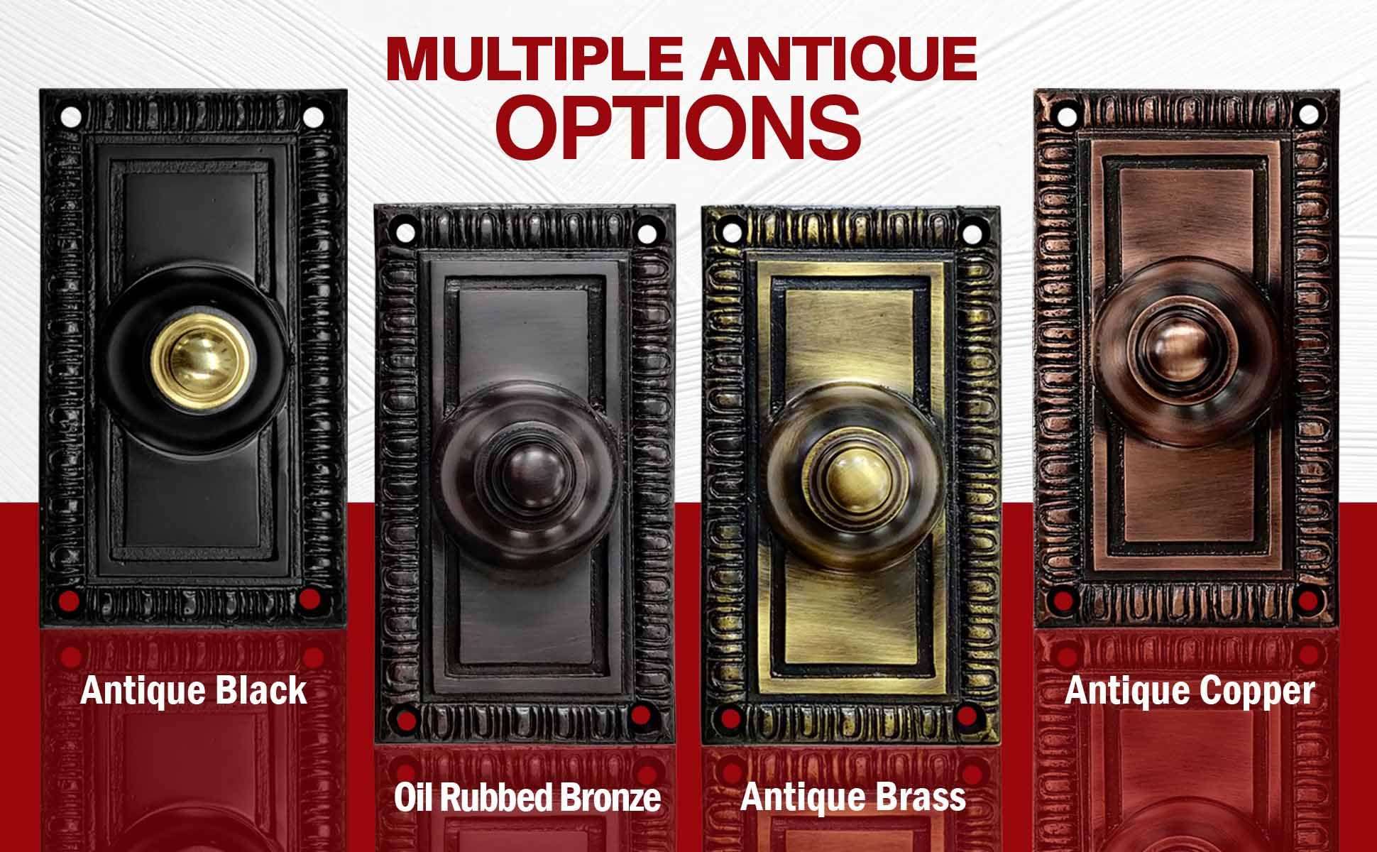 Akatva Door Bell Chime Wired Push Button (Antique Black Finish) - Akatva Christmas Gold Bells for Decoration Set of 4 Rustic Brass 5