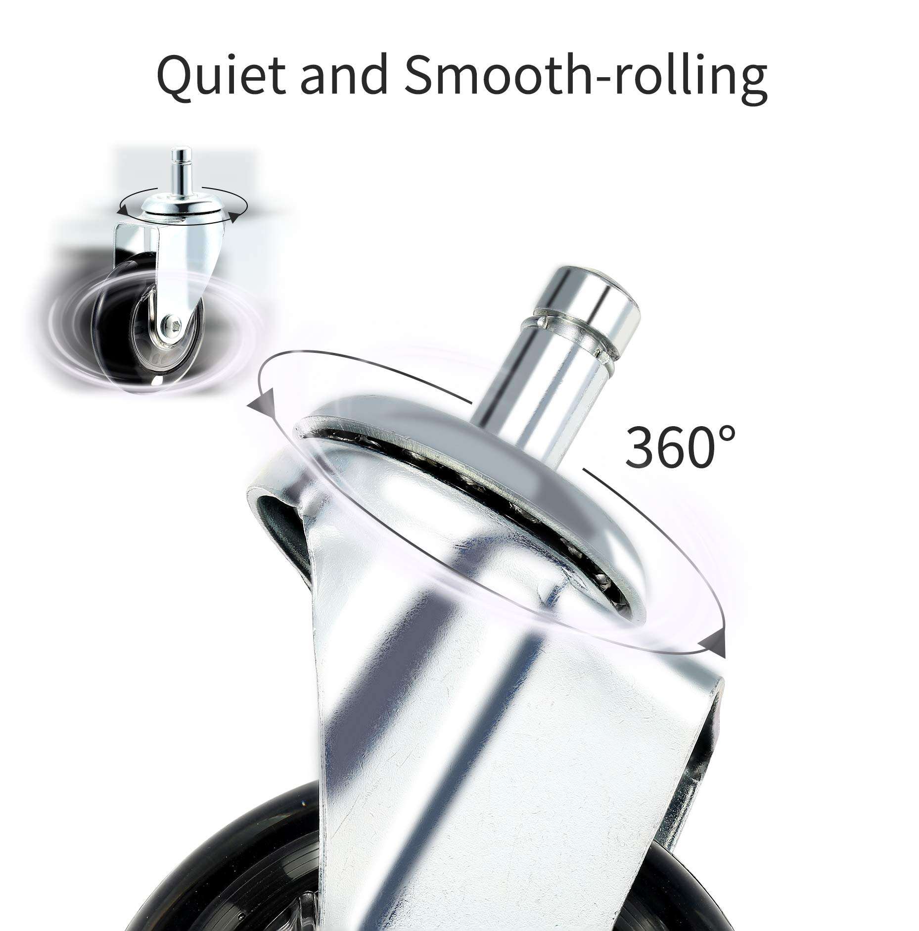 Salon Trolley Cart Chair Caster Wheels (Set of 4), Hair-Free Rolling Casters for Stool Chair, Hair Stylist Color Table Tray, Spa Beauty Furniture Equipment 5