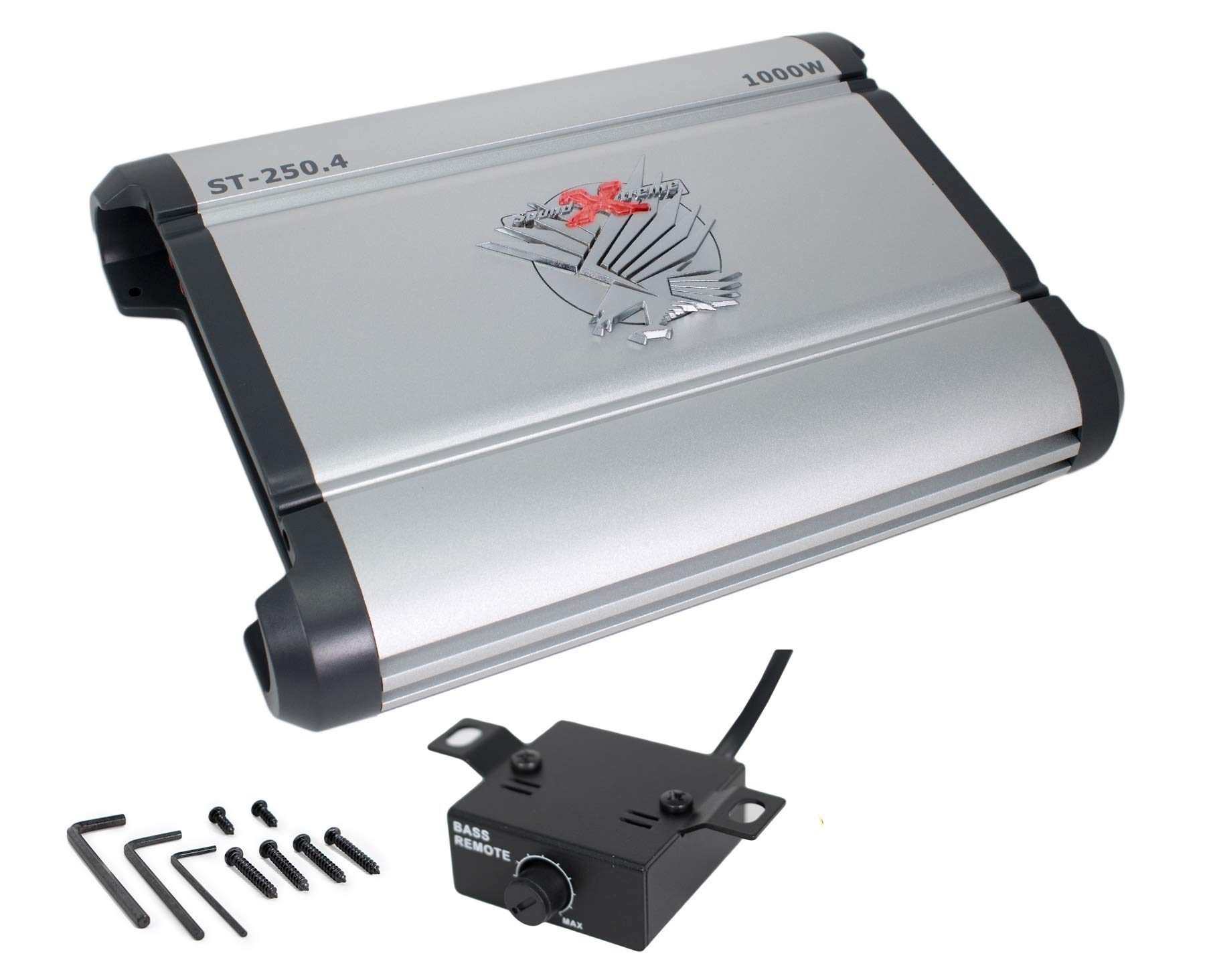 SoundXtreme ST-250.4 Four Channel Amplifier 2 Ohm Stable 1000W w/ Remote Subwoofer Level Control 1