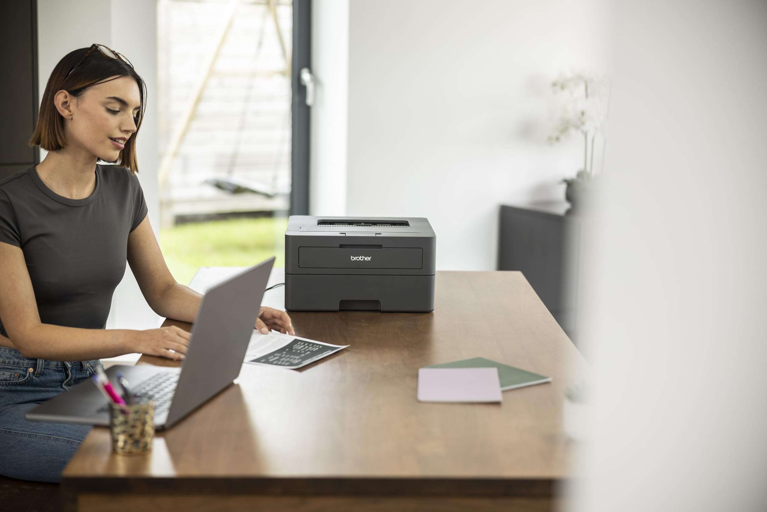 Brother HL-L2440DW (New Launch) Auto Duplex Laser Printer, 30 PPM Print Speed, LCD Display, 64 MB Memory, (WiFi WiFi Direct LAN USB), 250 Sheet Paper Tray, 3000 Pages Inbox Toner, Free Installation 5