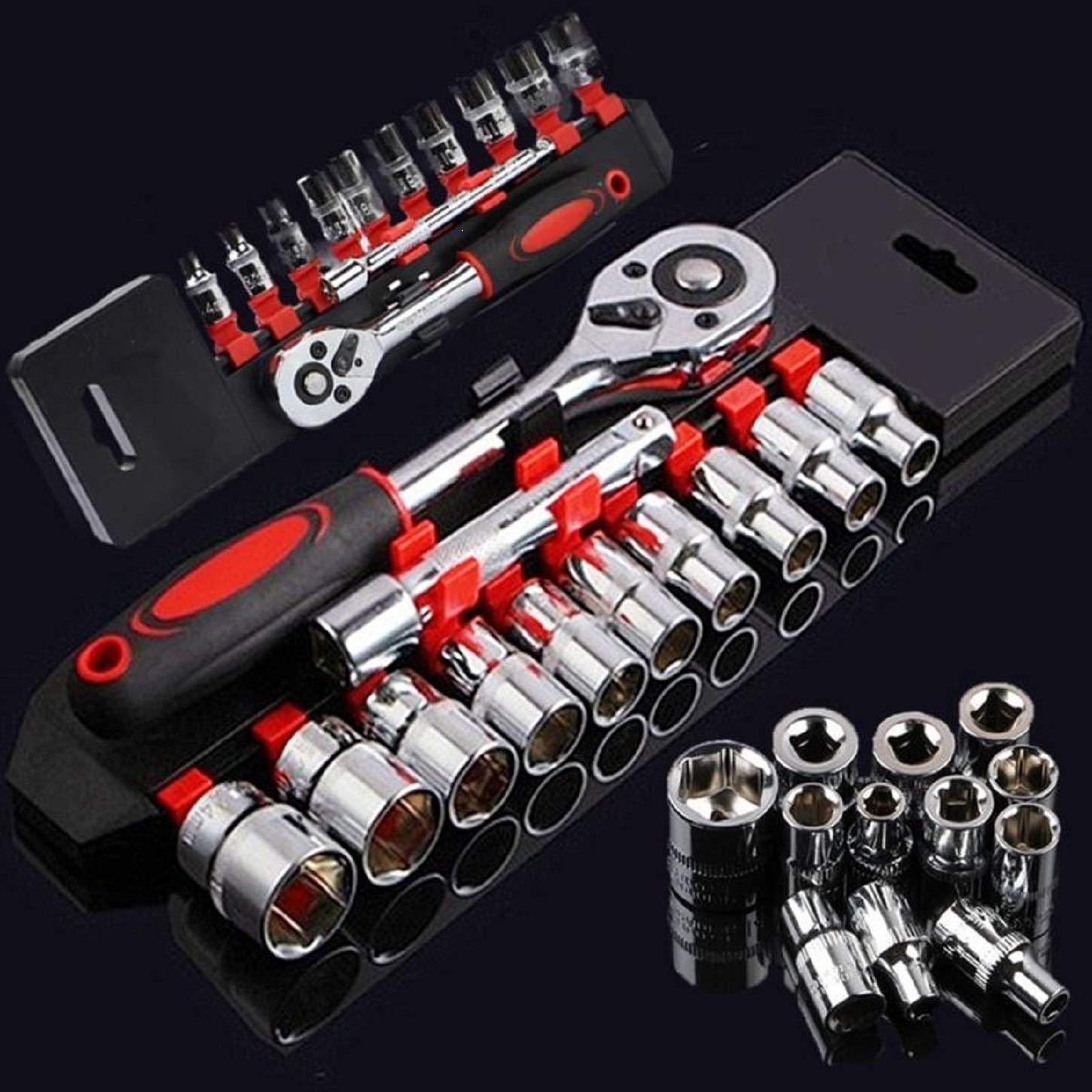 Generic TAT Tools 1/2" DR Socket Wrench Set Chrome Vanadium 12 pcs, Fixed Square end and Hex end 3