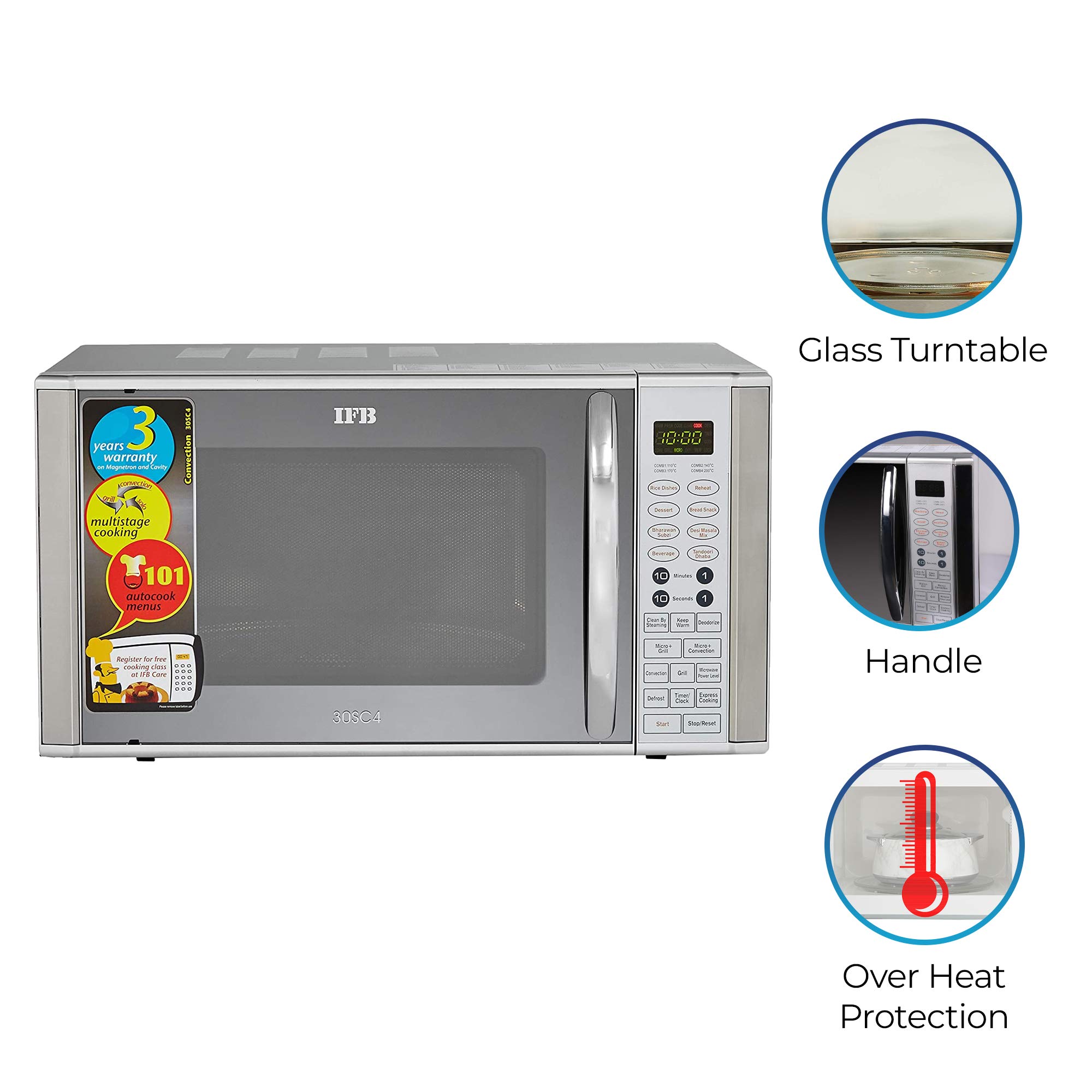IFB 30 L Convection Microwave Oven (30SC4, Metallic Silver), STANDARD 4