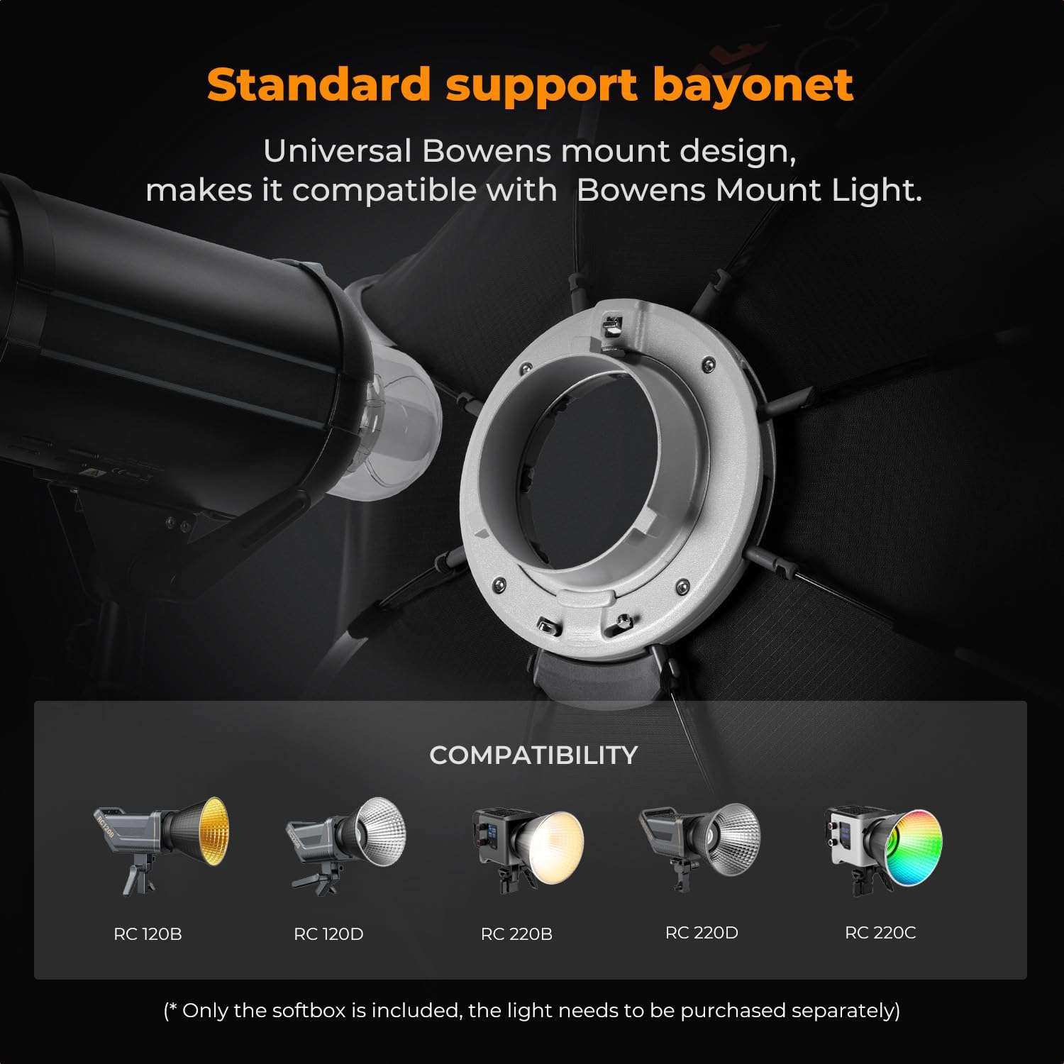 K&F CONCEPT Octagonal Softbox, 65cm/25.6in Quick Release Softbox with Bowens Mount, Carrying Bag, for Photography, Studio Portrait Shooting 4