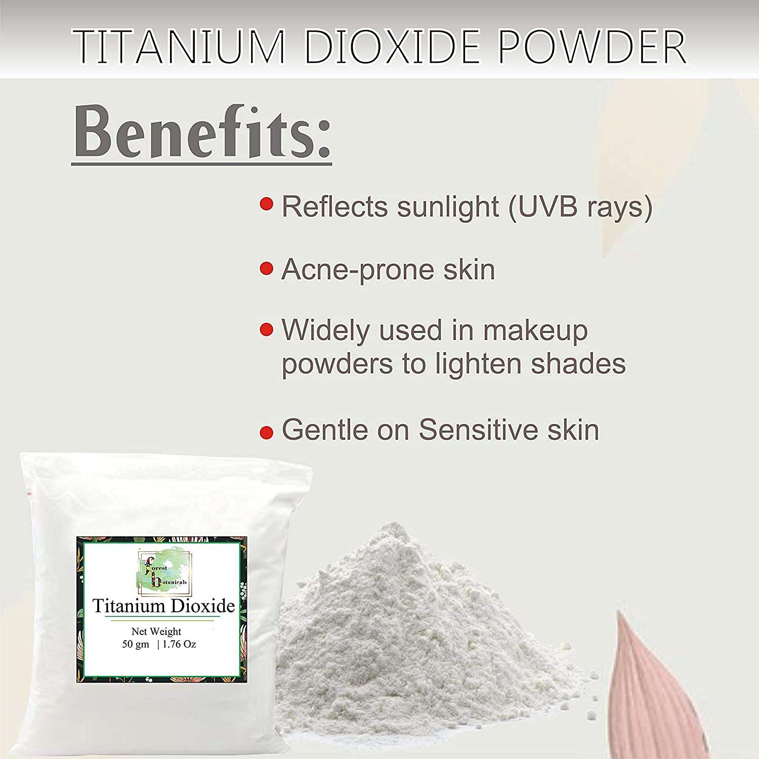 Zenvista Titanium Dioxide Powder- 50gm- For Soap Making, Shampoo Making, DIY Sunscreen - DIY Beauty Products, Make Up, Cosmetics & Personal Care For Face, Hair, Body 4