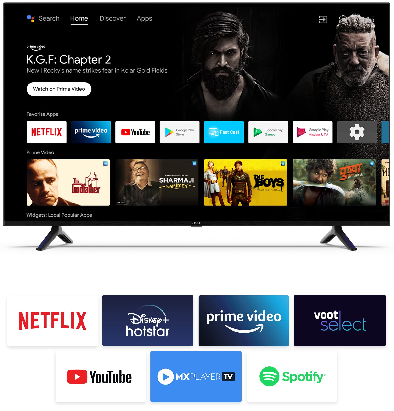 Acer 109 cm (43 inches) I Series 4K Ultra HD Android Smart LED TV AR43AR2851UDFL (Black) 3