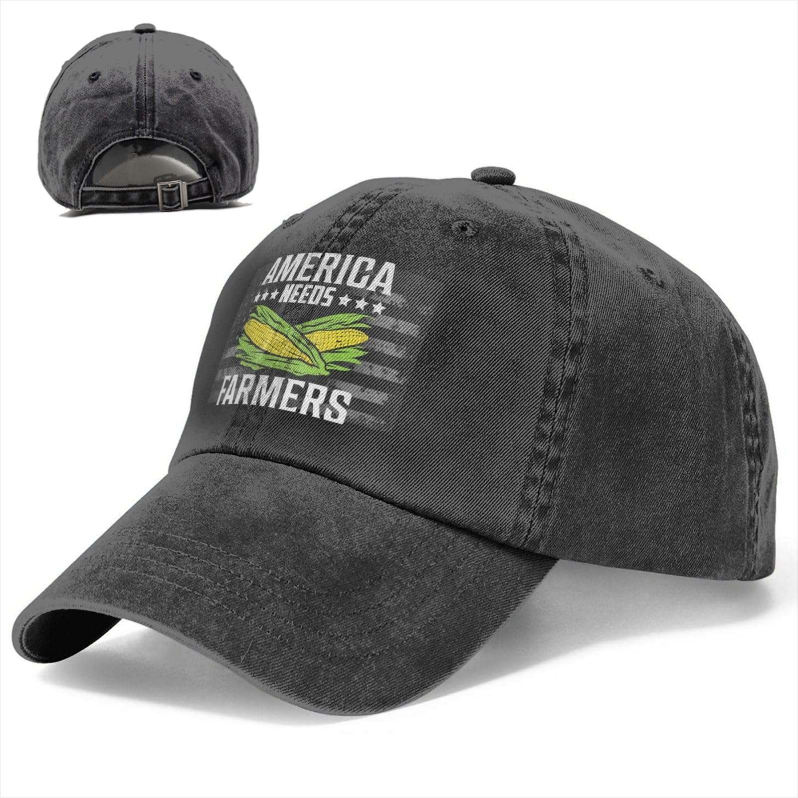 America Needs Farmers Agriculture Corn Farming Hat Classic Denim Casquette Adjustable Trucker Hats Baseball Cap for Men Women67 2