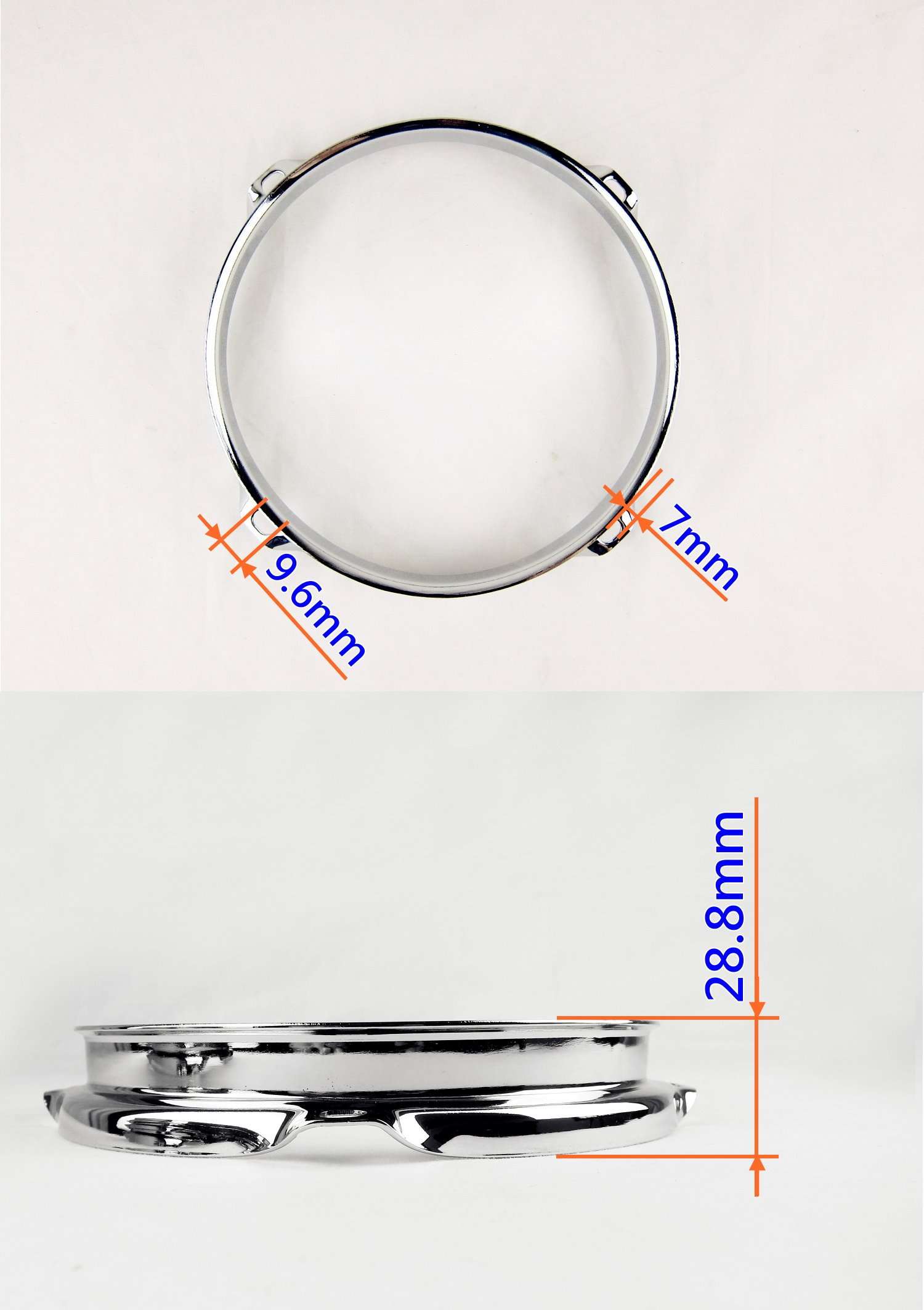 Goedrum 1PC 6 Inch 4 Hole Tom Drum Hoop/Drum Rim 6 Inch 4-Lug/Chrome 2