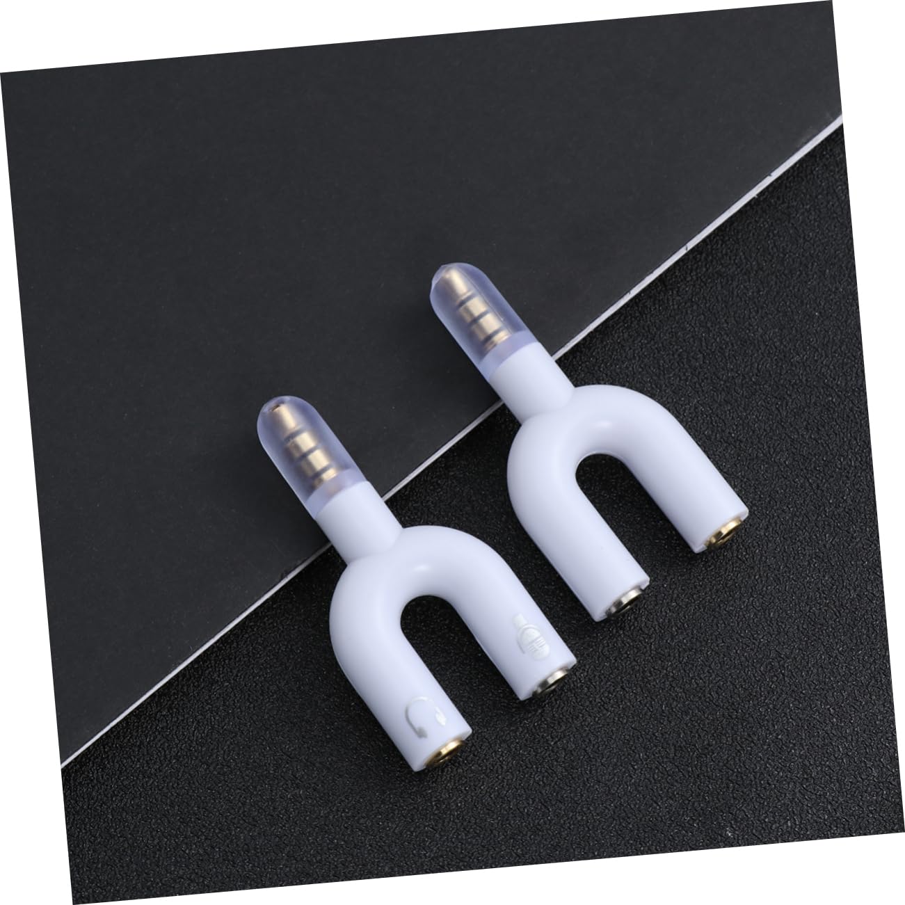Lurrose Female to Male Audio Adapter Headset and Microphone Converter for Laptops and Mobile Devices for Traveling White 6